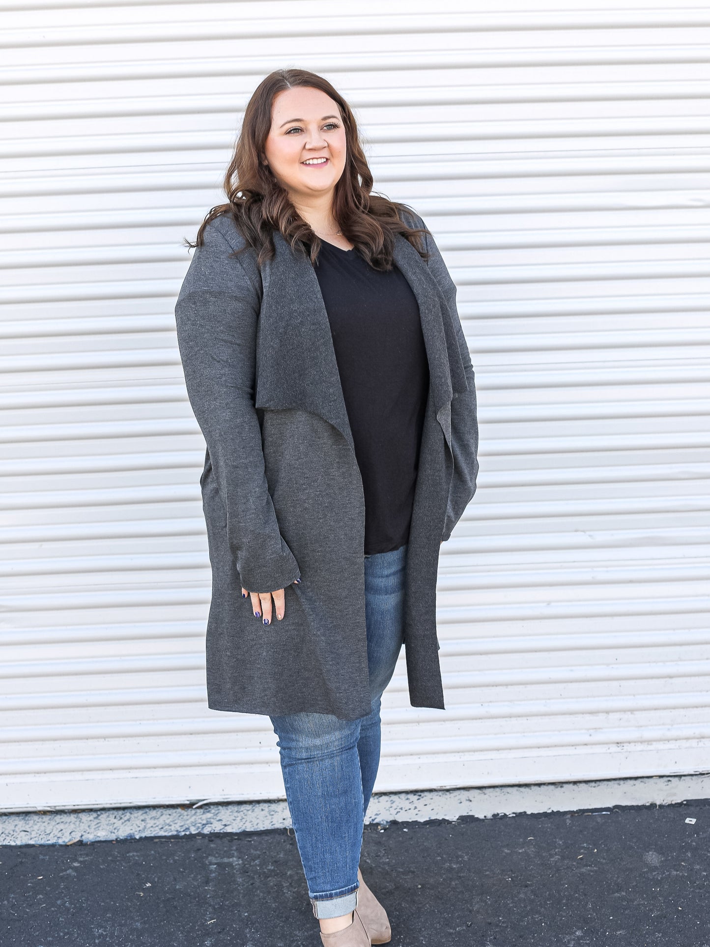 Long dark grey cardigan