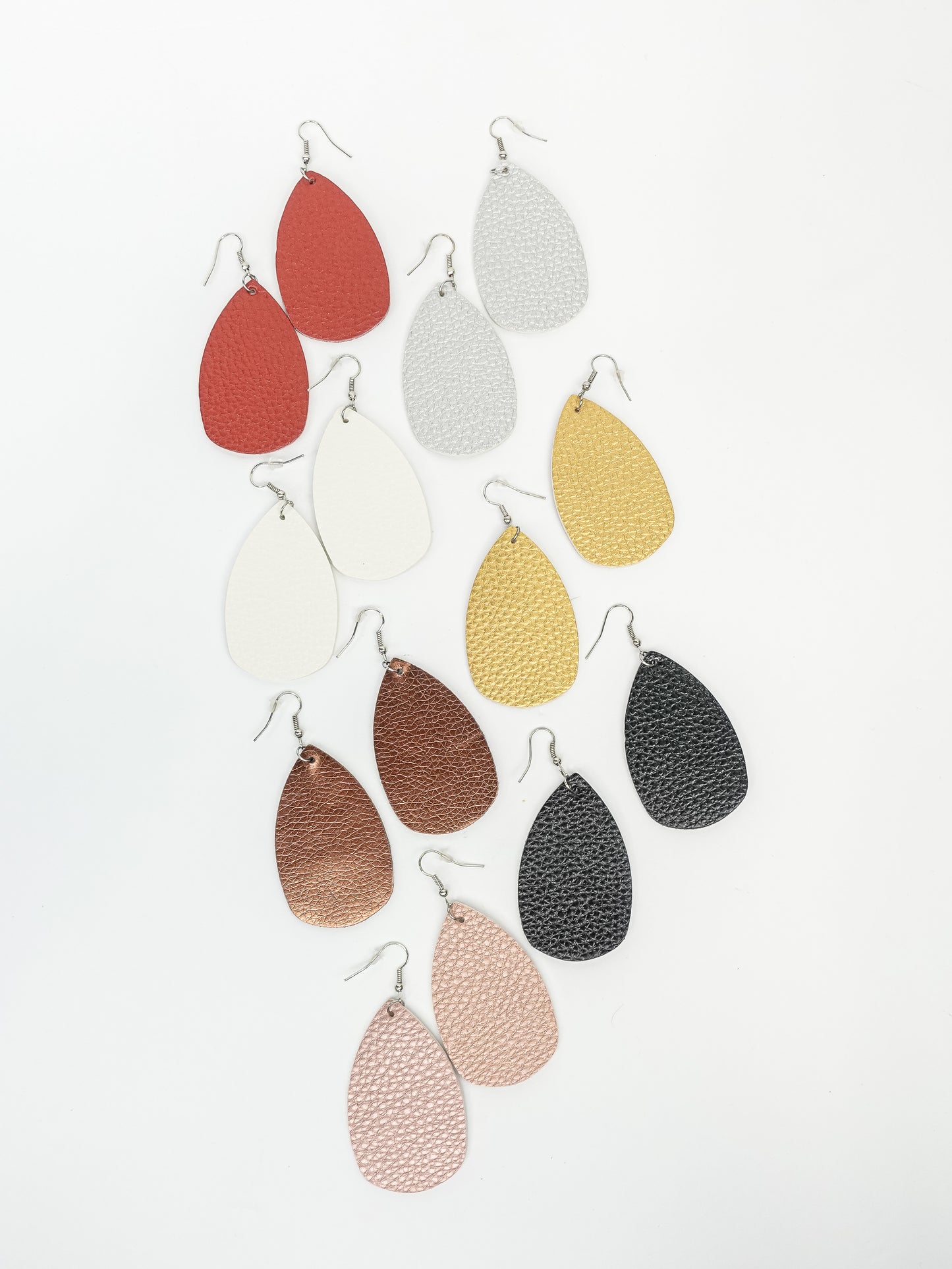 Teardrop Faux Leather Dangle Earrings