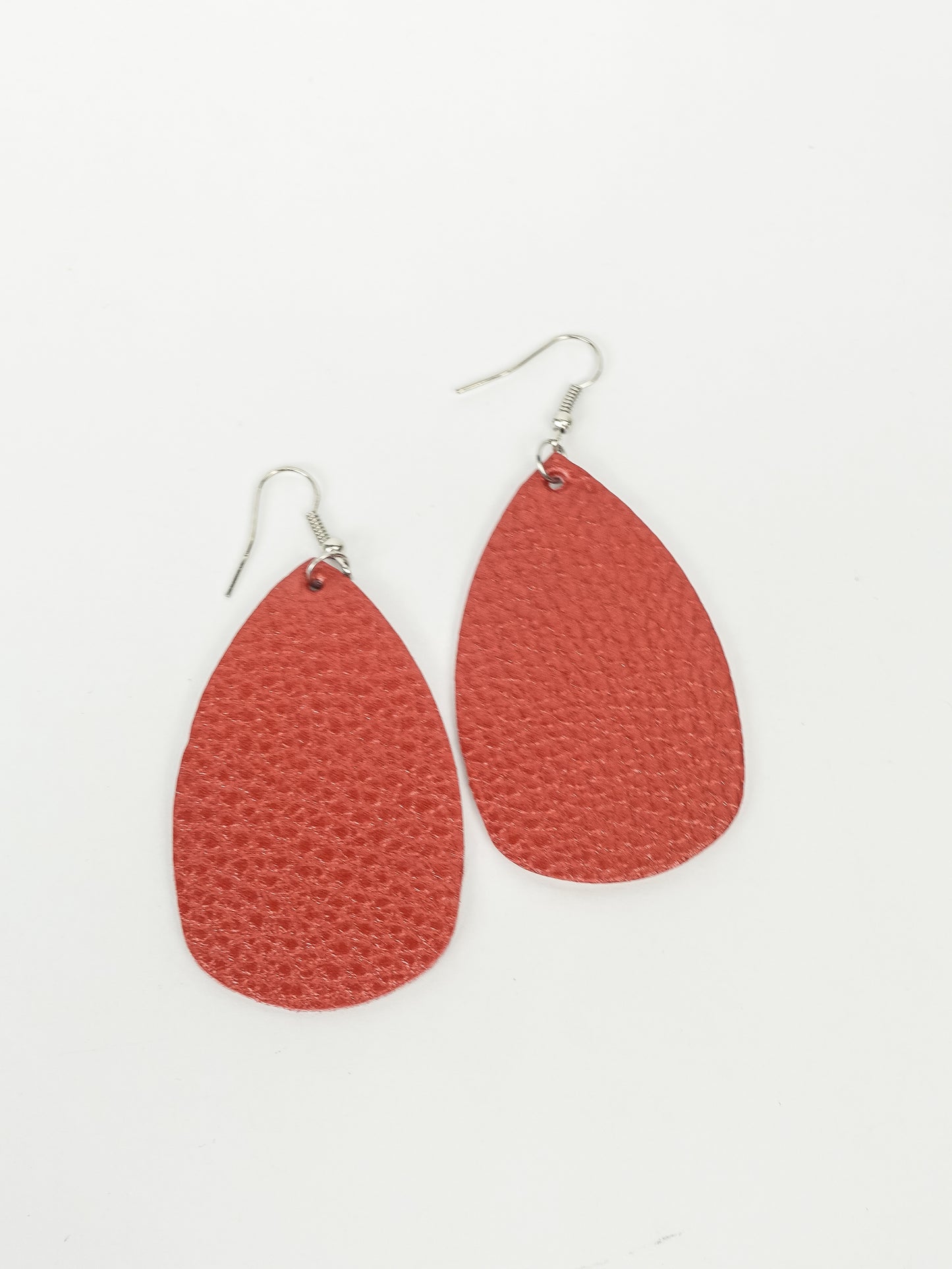 Teardrop Faux Leather Dangle Earrings
