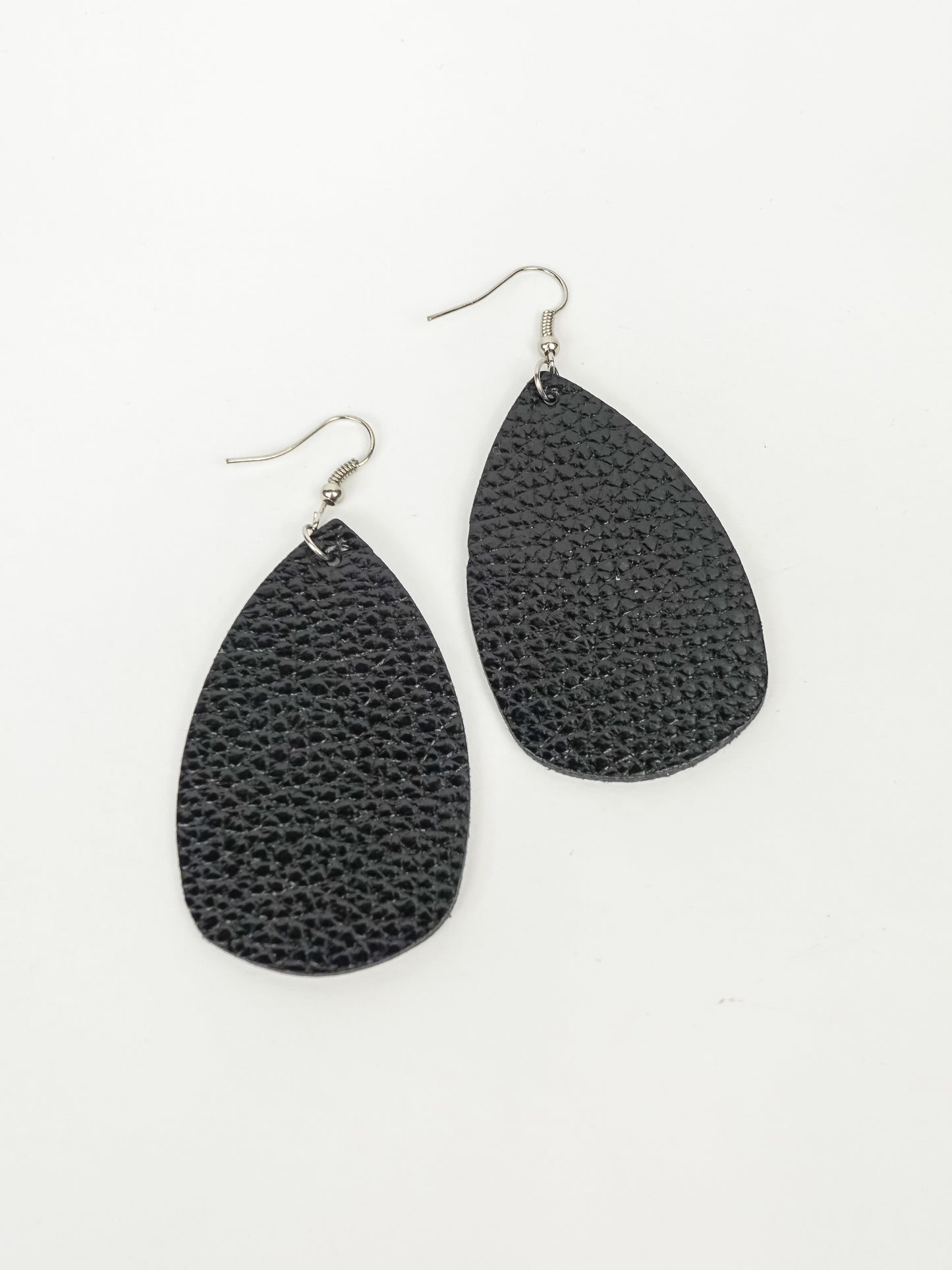 Teardrop Faux Leather Dangle Earrings