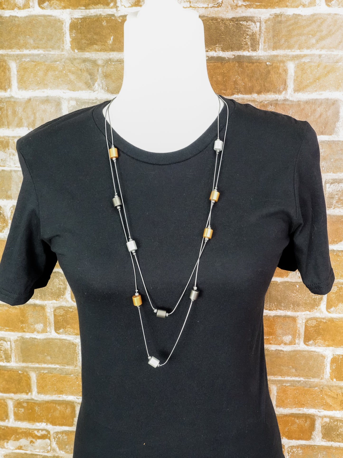 Cylinder Shape Beaded Necklace