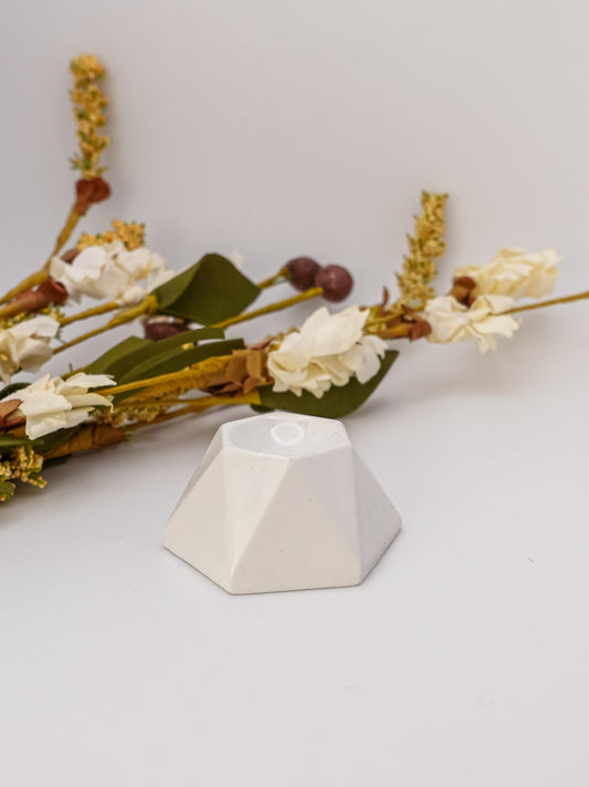 White Hexagon Sphere Stand