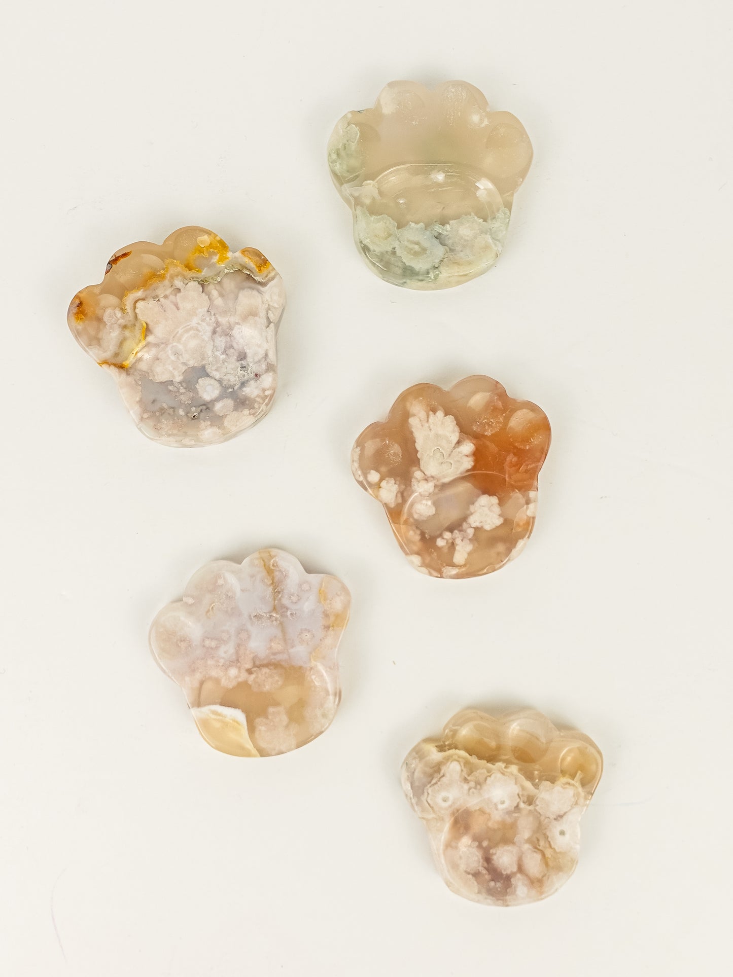 Flower Agate Paw Print Dish