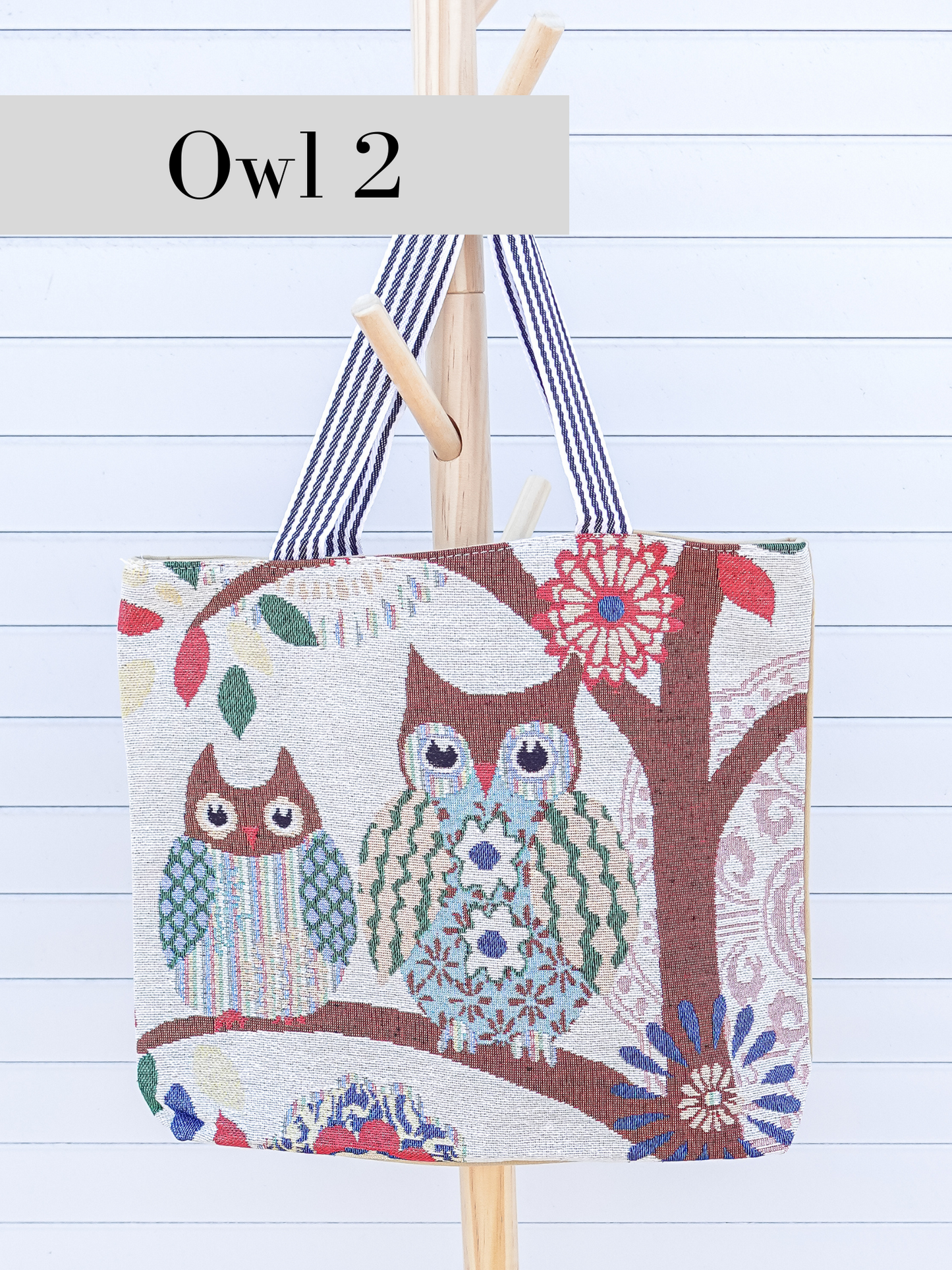 Embroidered Zipper Tote Bag