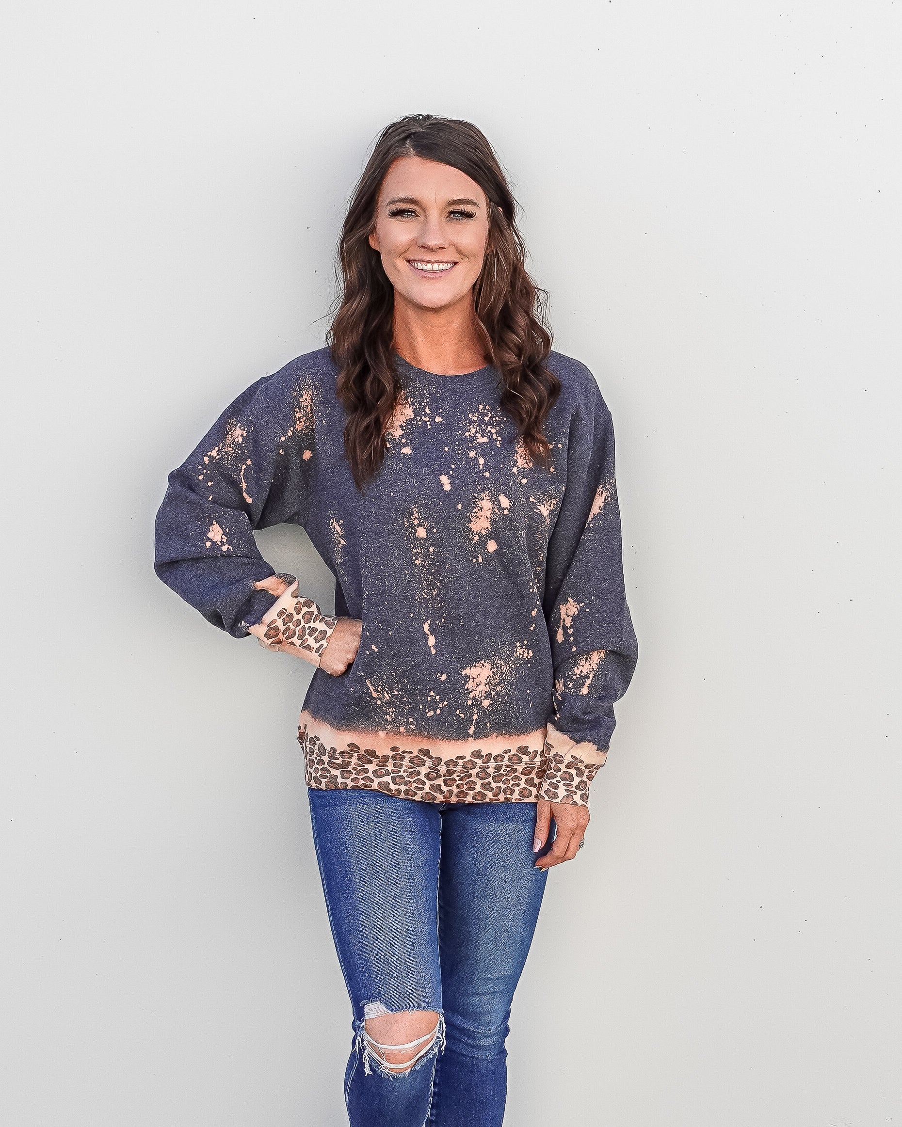 Tie bottom online sweatshirt