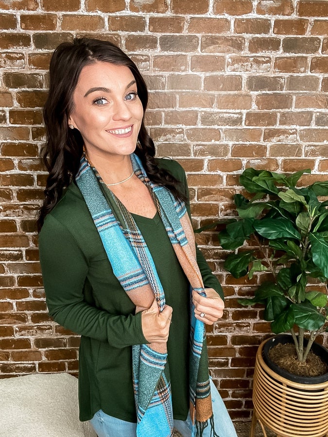 Plaid Cashmere Feel Scarf