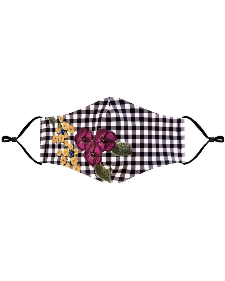 Plaid w/ Flowers Mask