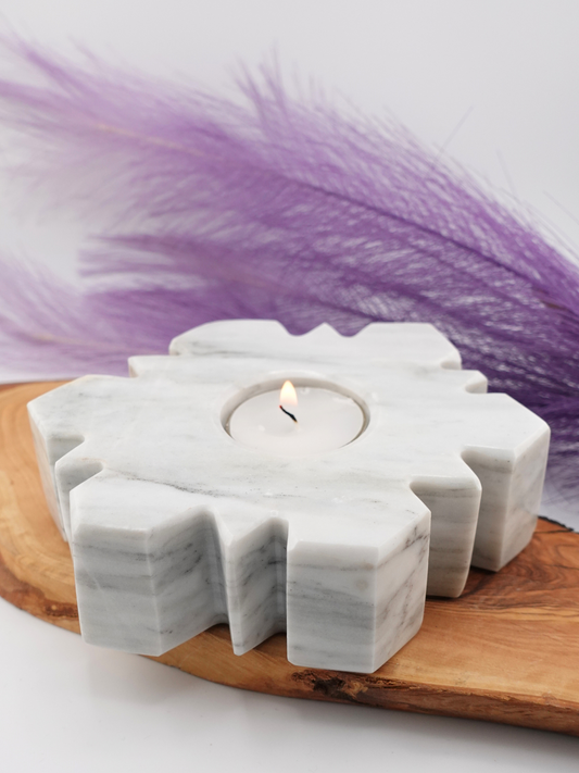 Marble Snowflake Candle Holder