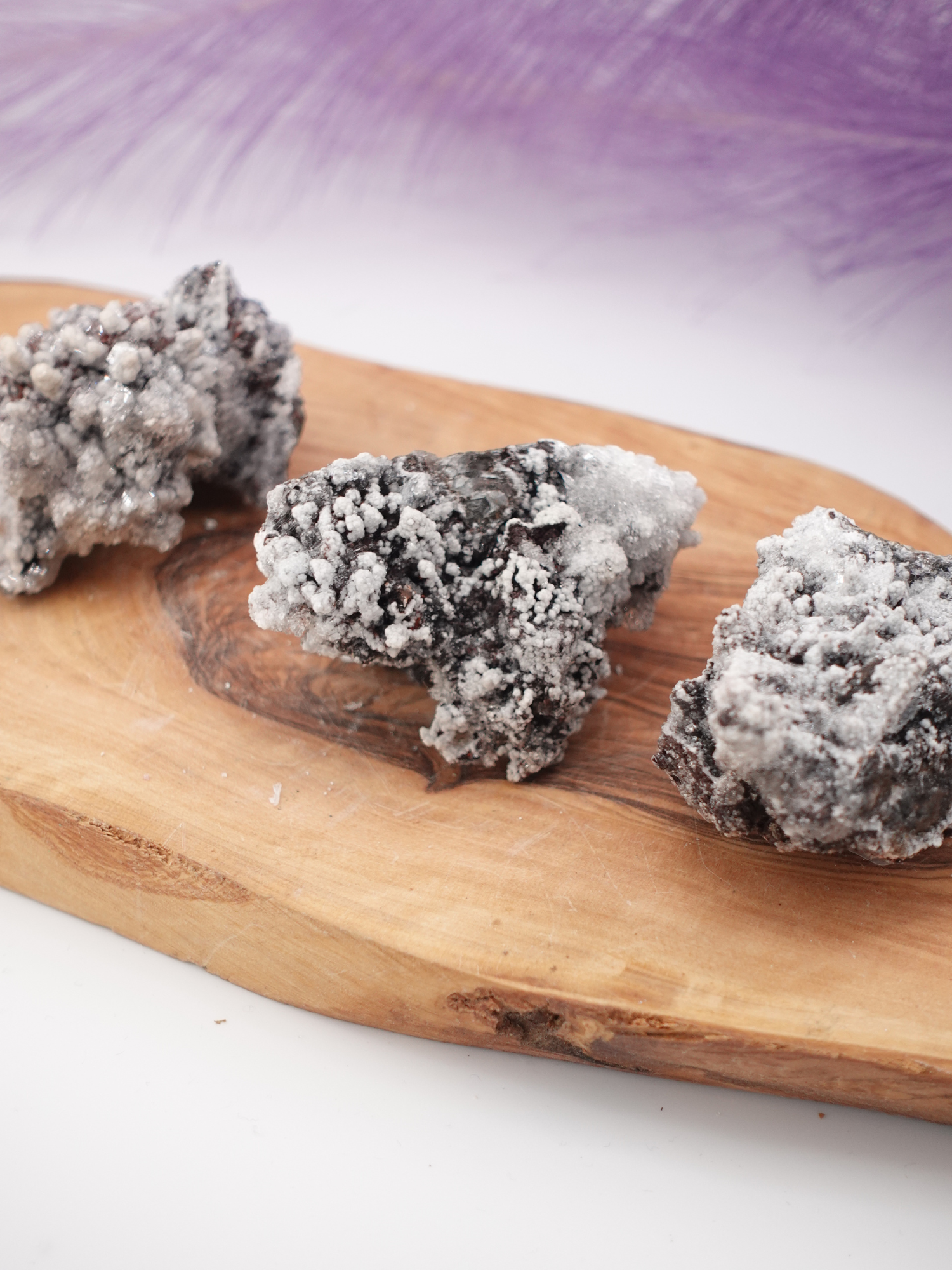 Three pieces of Dogtooth Calcite with small Aragonite clusters