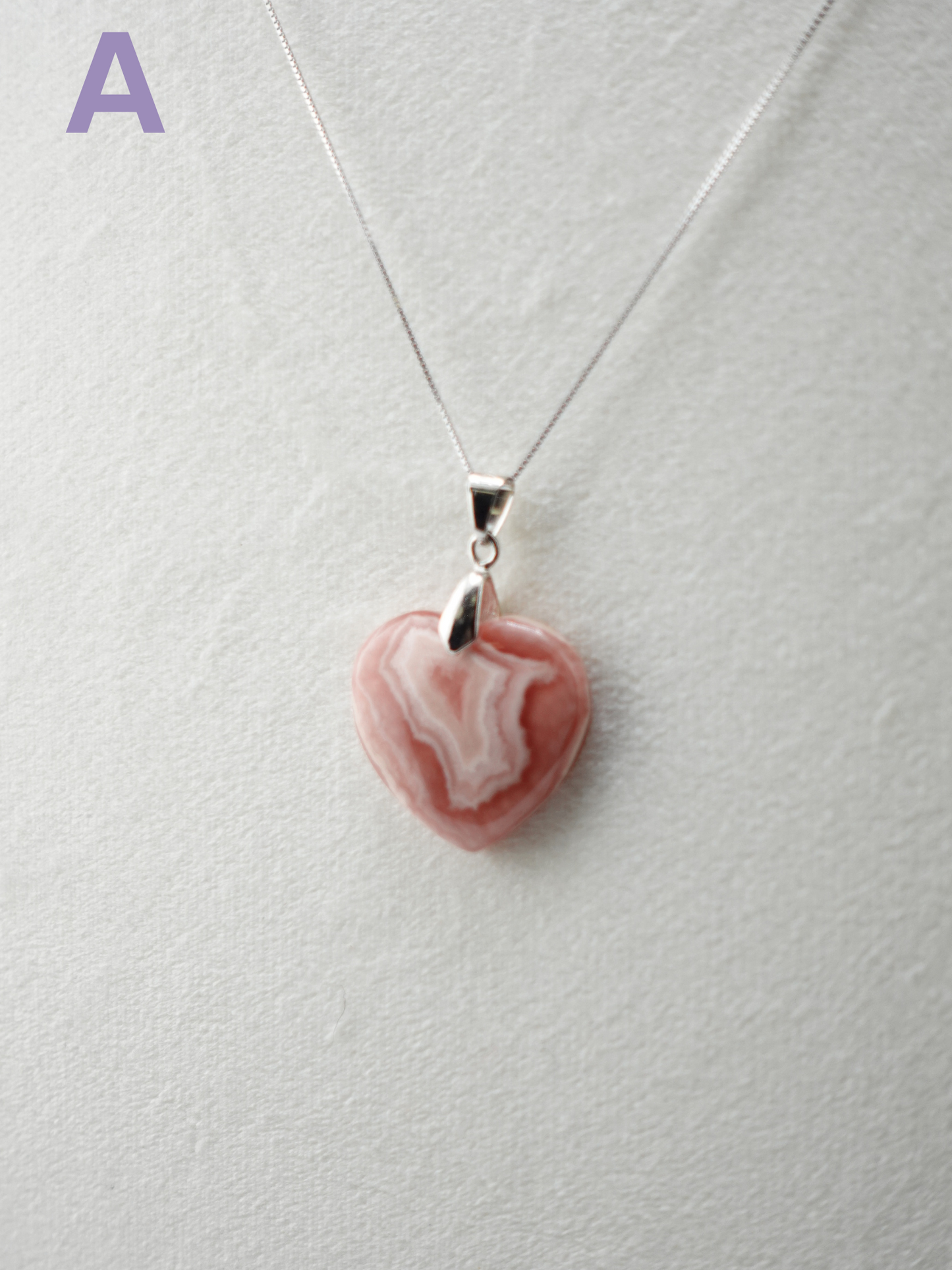 Rhodochrosite Pendant Necklace - Large