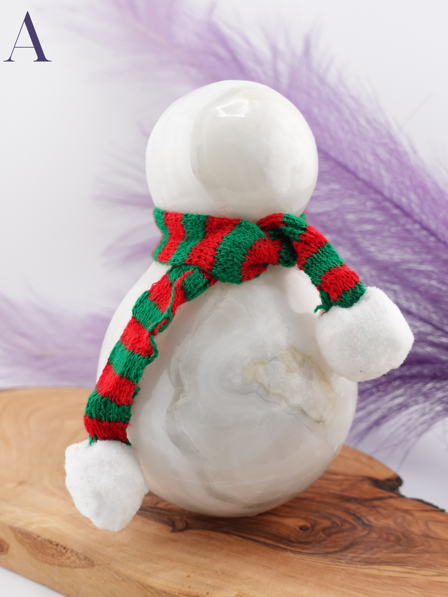 Banded Calcite 3D Snowman Lamp