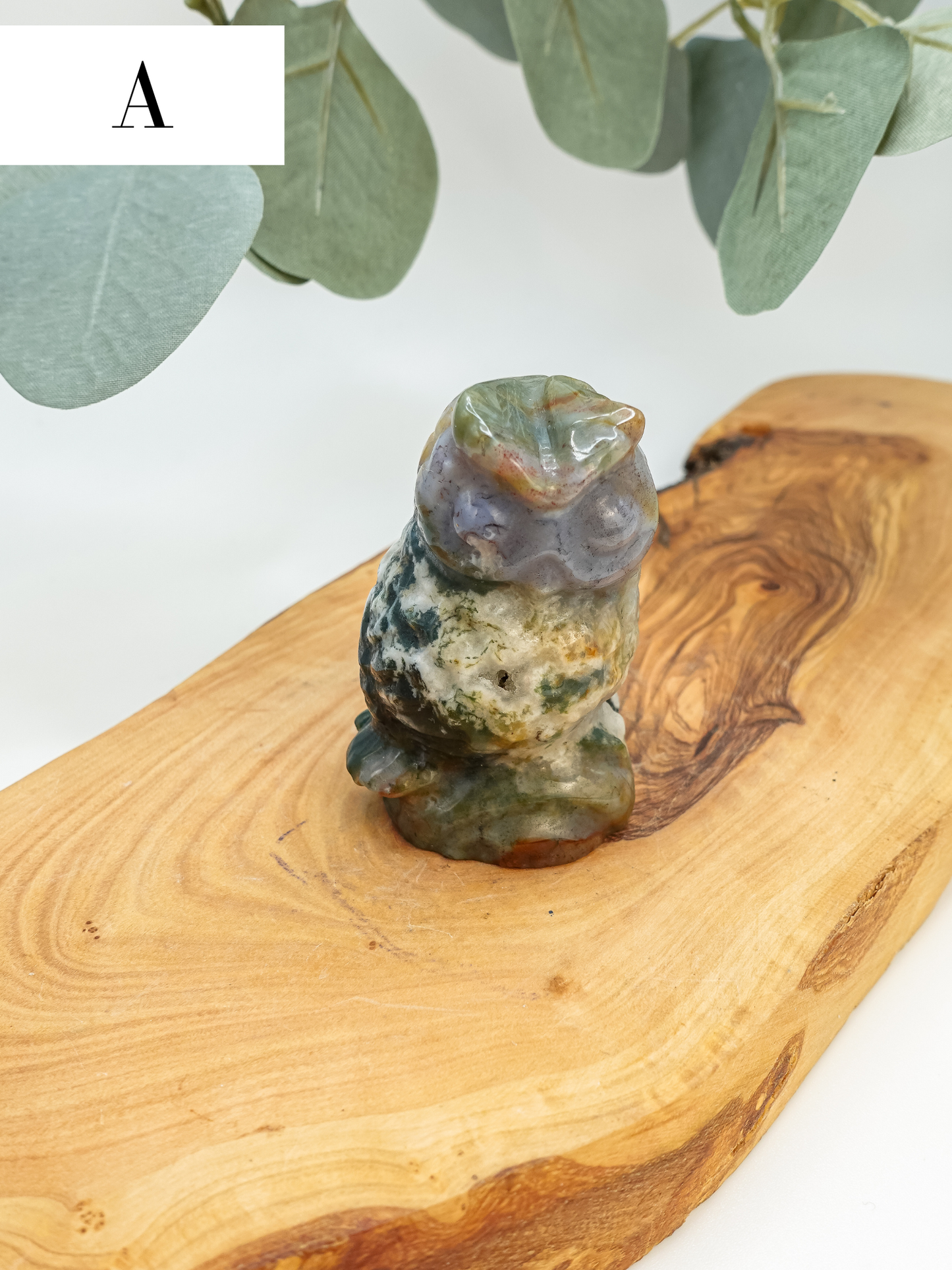 Sea Jasper Owl Carving - You Choose!