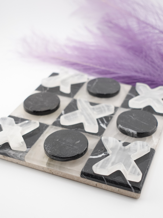 Banded Calcite, Onyx, Marble Tic Tac Toe Board