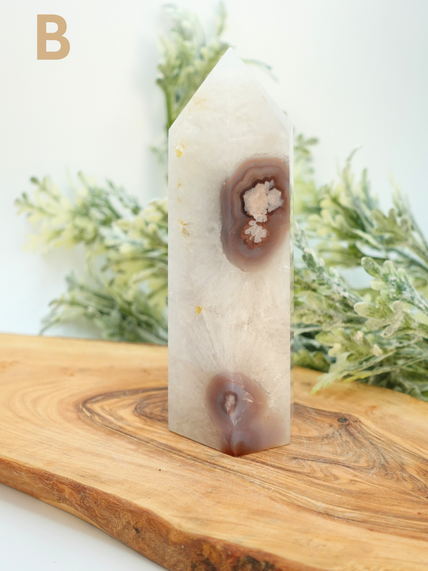 Pink Amethyst & Flower Agate Tower