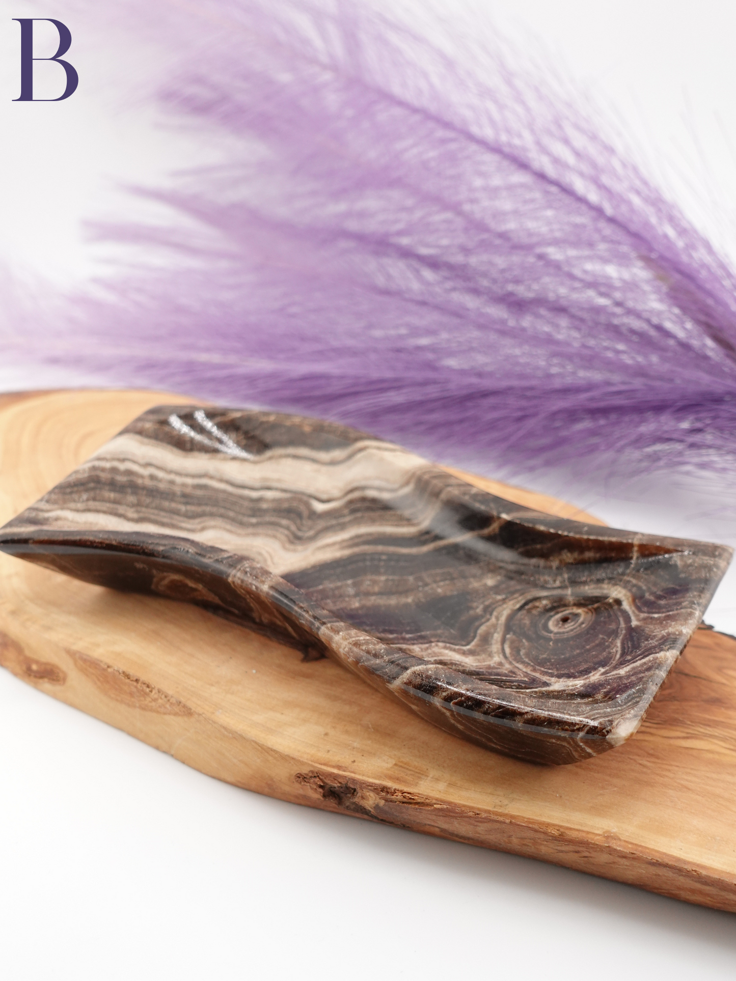 Chocolate Calcite Curvy Dish