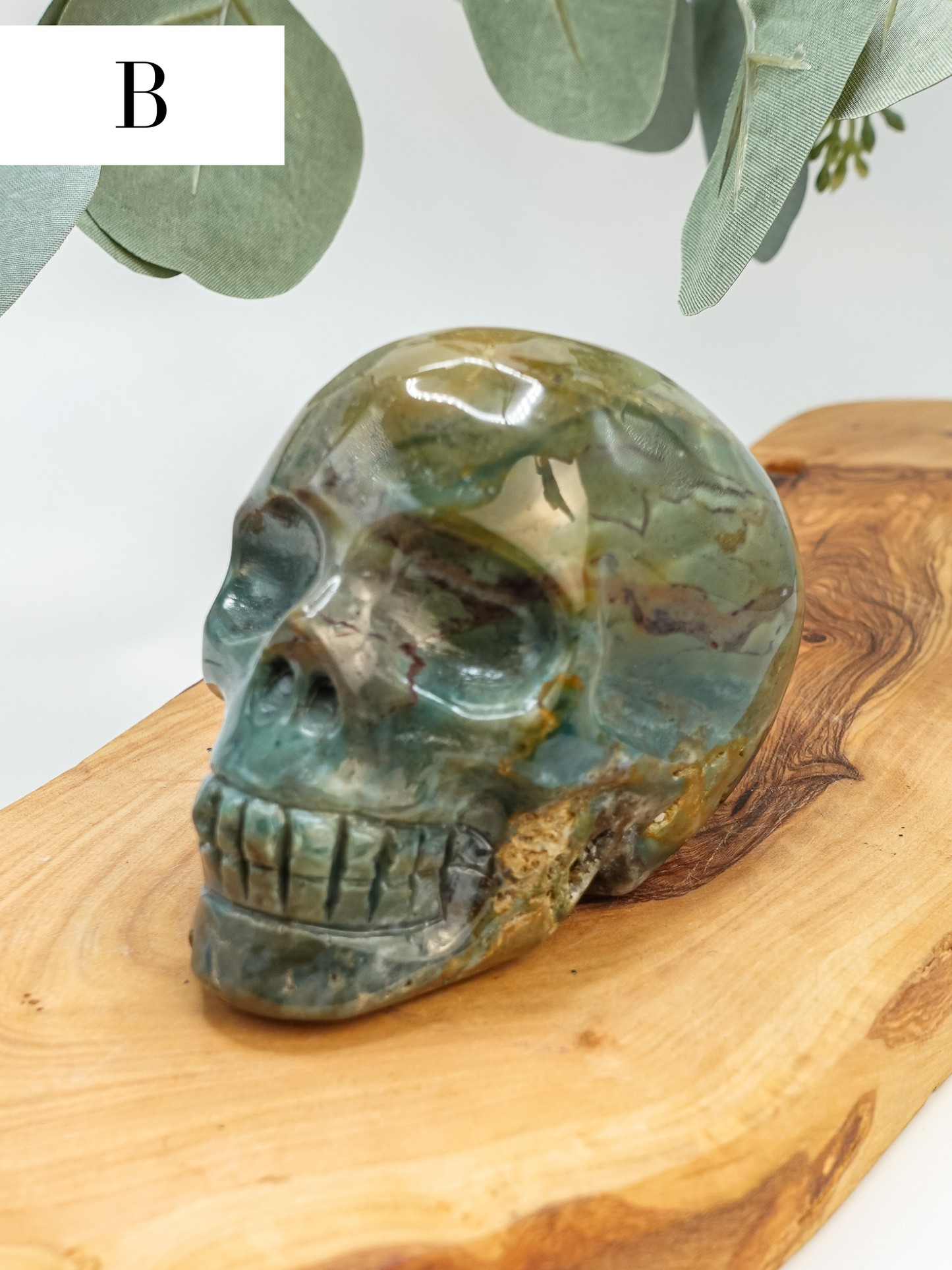 Moss Agate Skull Carving - You Choose!