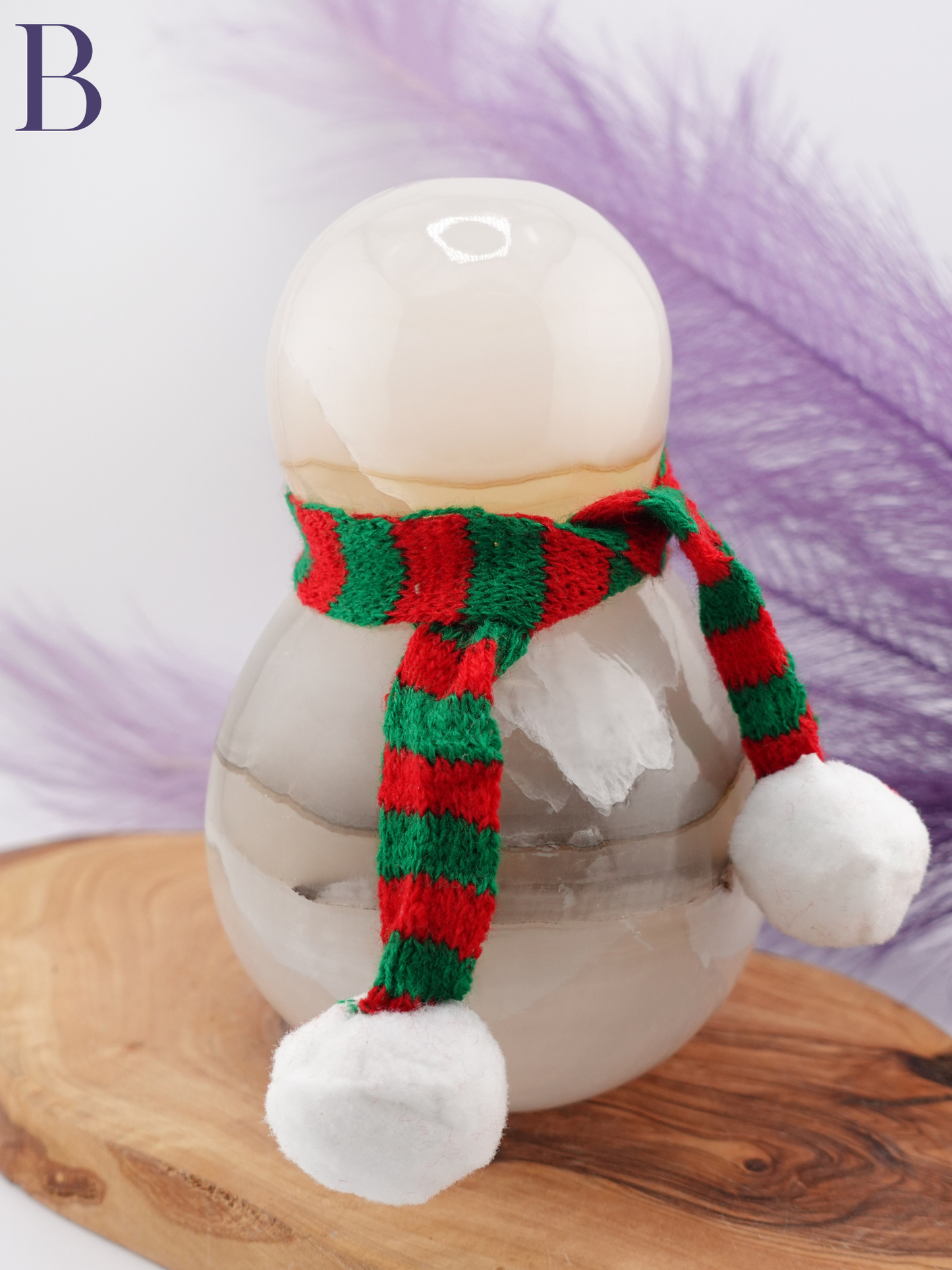 Banded Calcite 3D Snowman Lamp