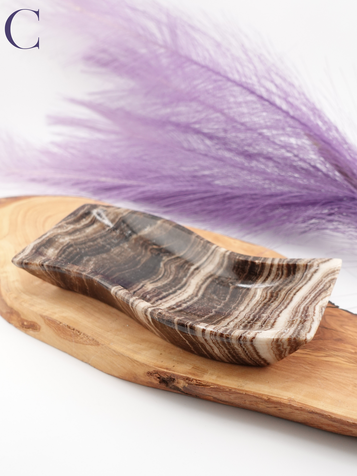 Chocolate Calcite Curvy Dish