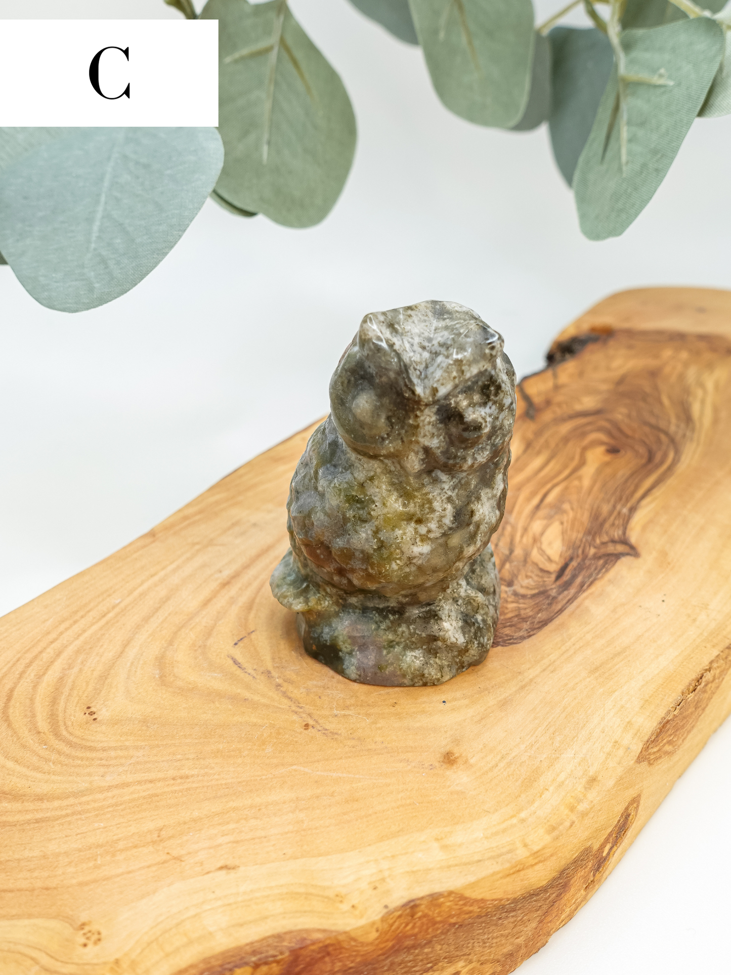 Sea Jasper Owl Carving - You Choose!