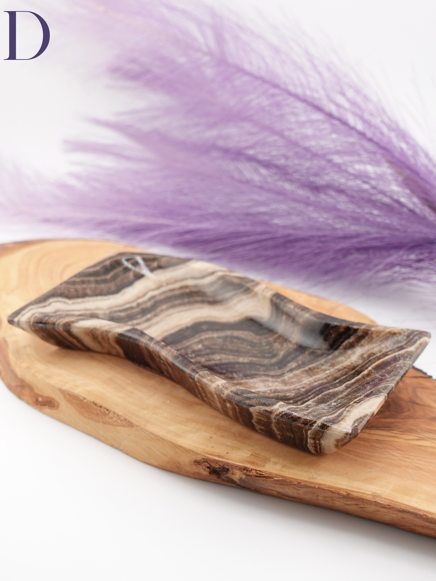 Chocolate Calcite Curvy Dish