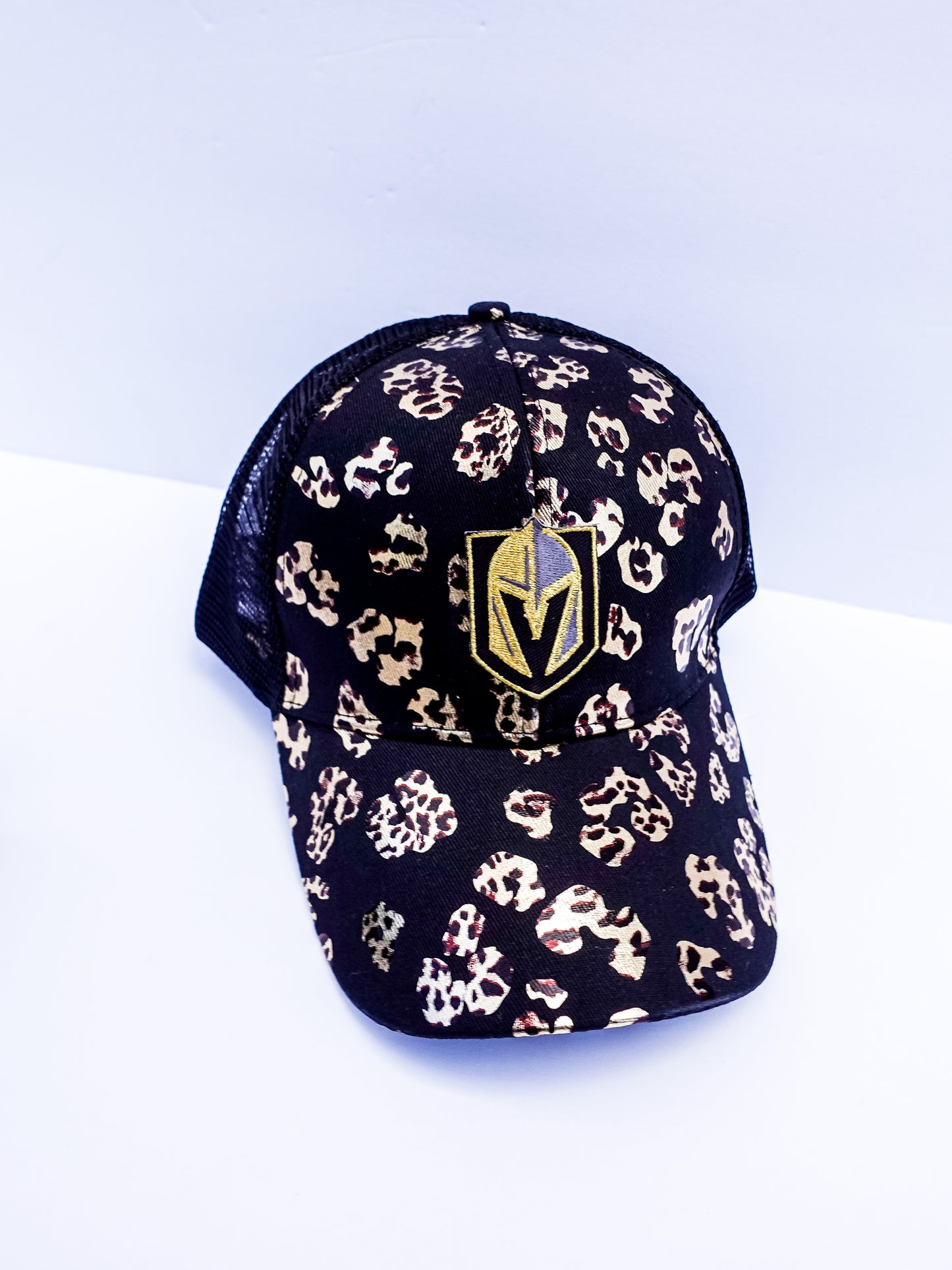 Black & Gold Leopard Cap