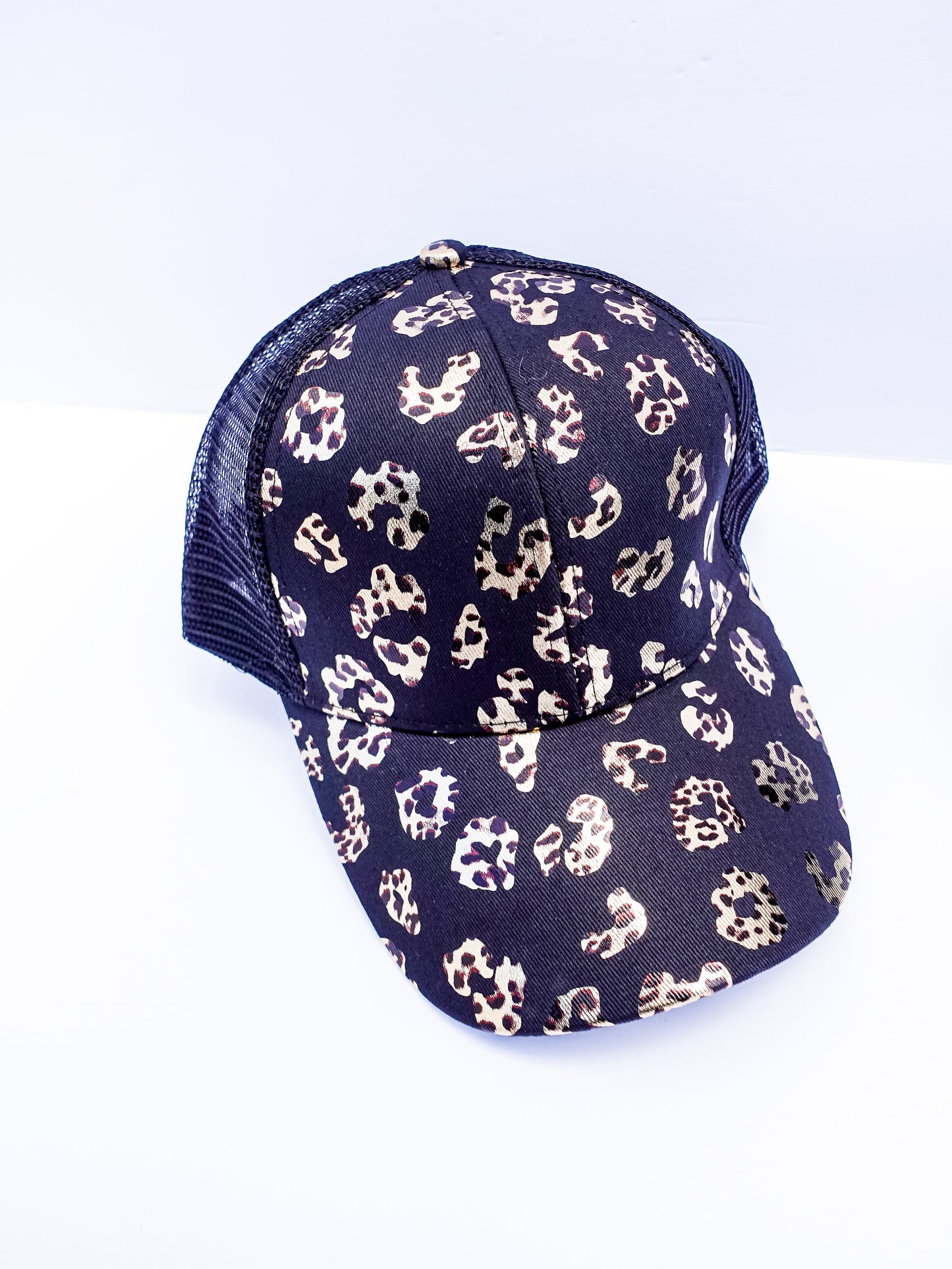 Black & Gold Leopard Cap