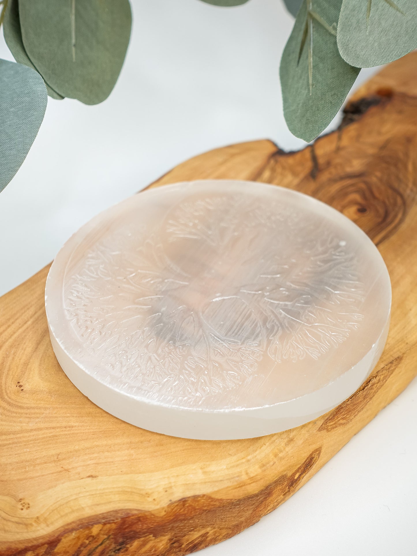 Polished Selenite Designed Plate - Variety