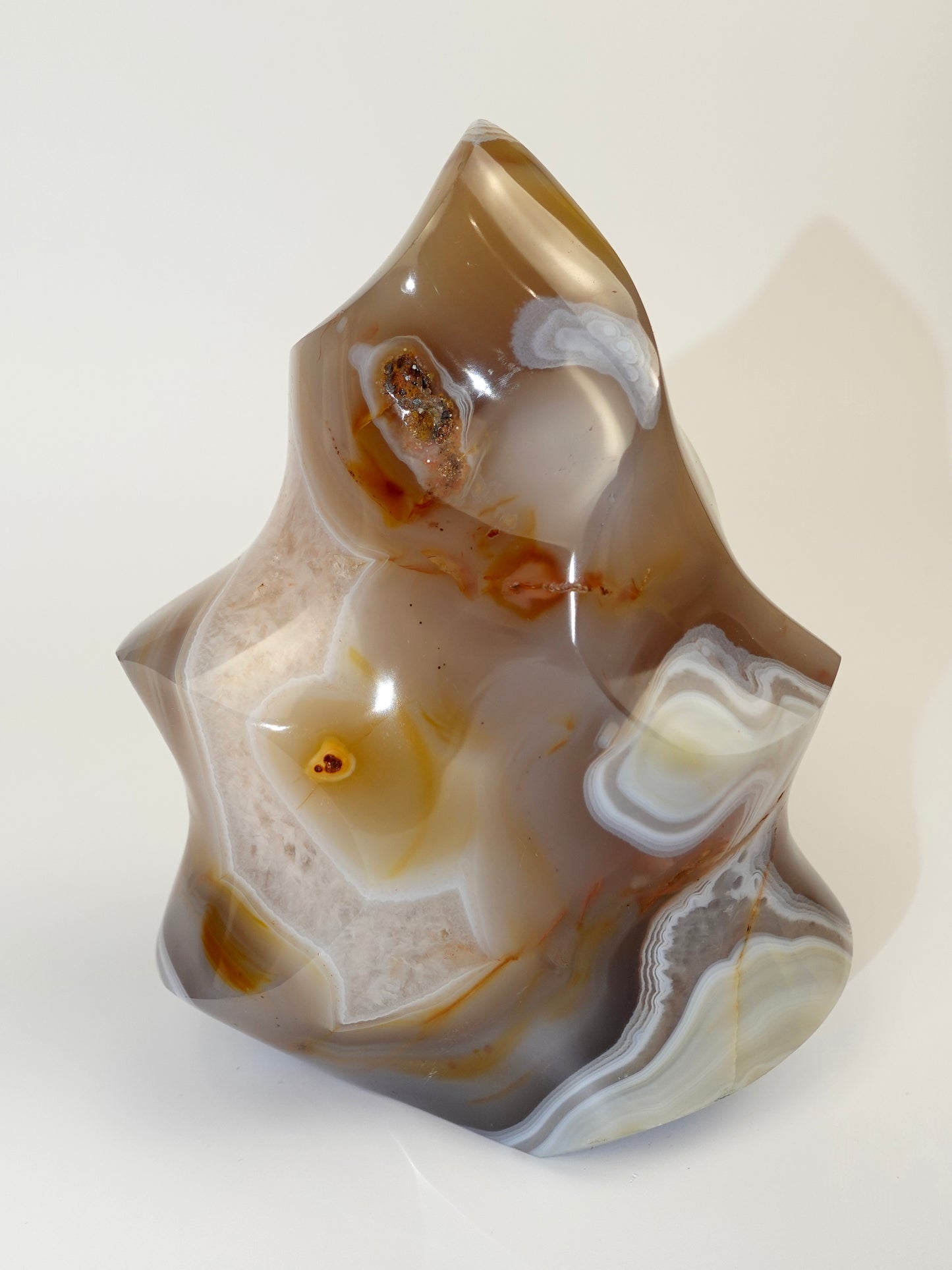 Agate flame on white background