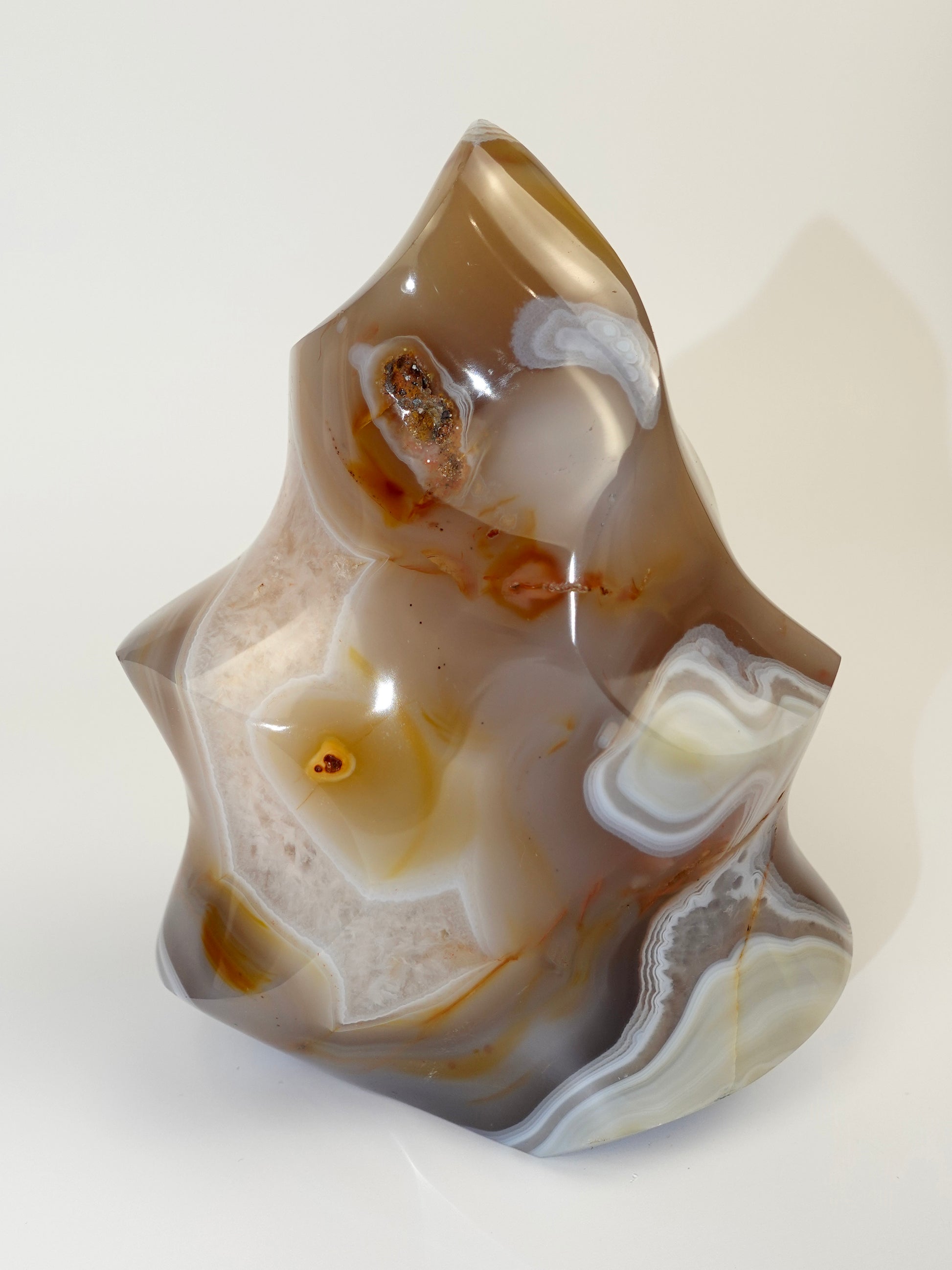 Agate flame on white background