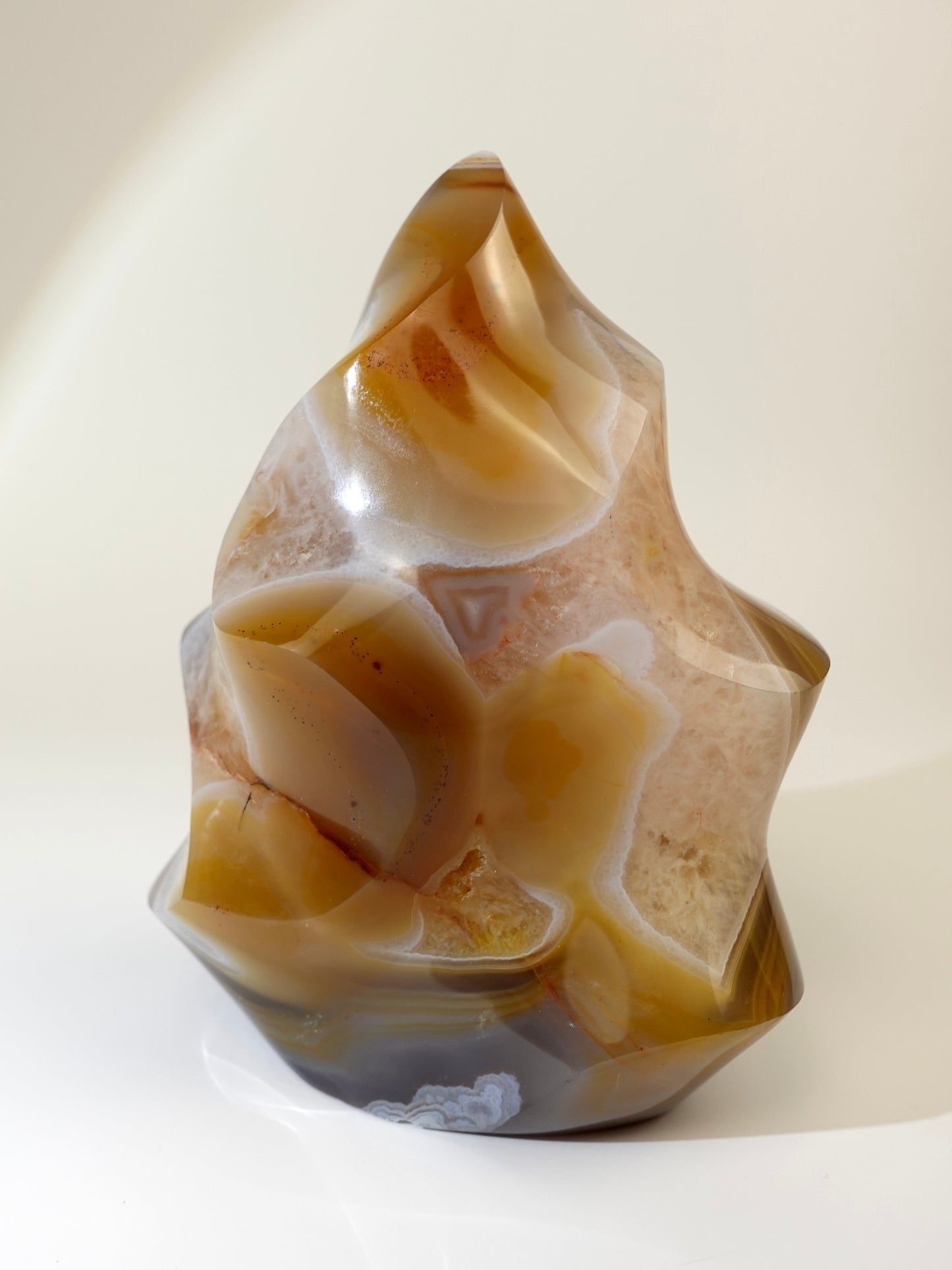 Agate flame on white background