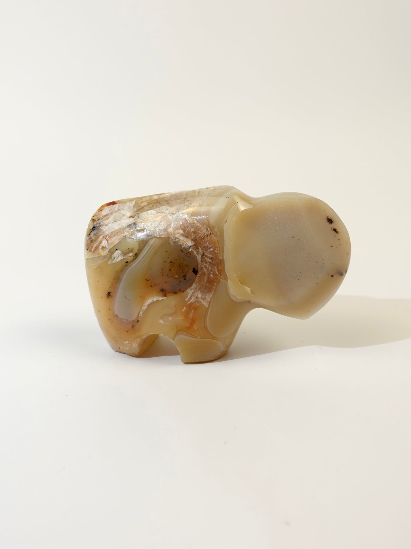 Agate bison on white background. C