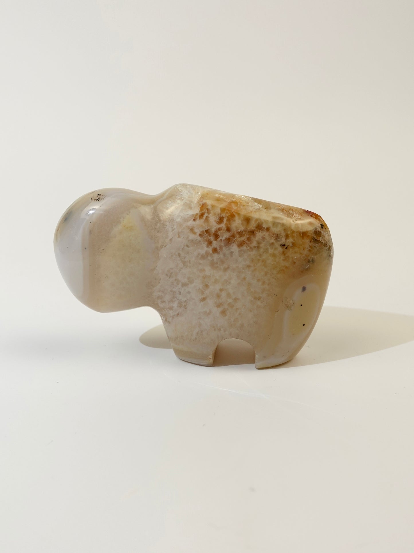 Agate bison on white background. C