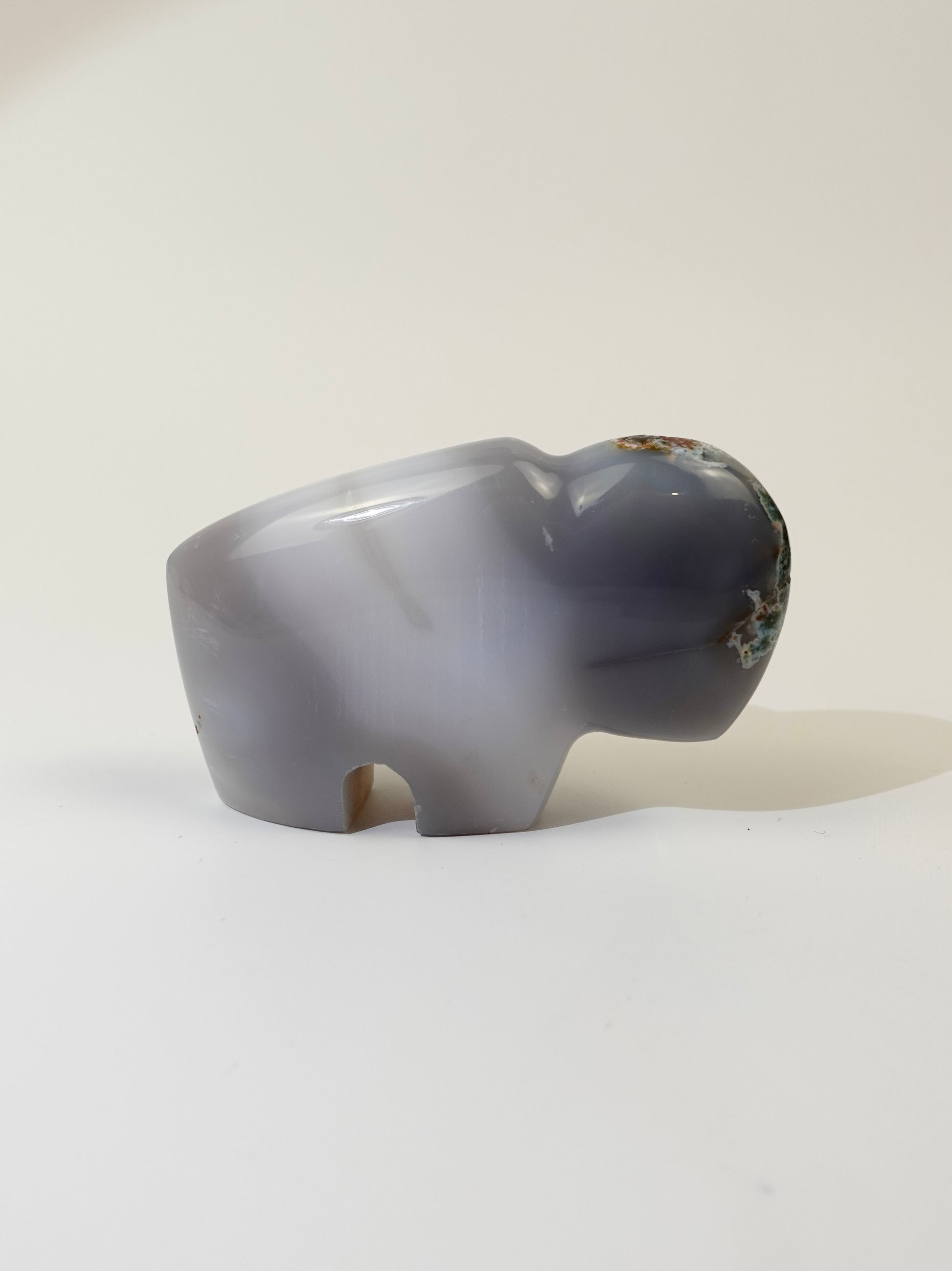 Agate bison on white background. A