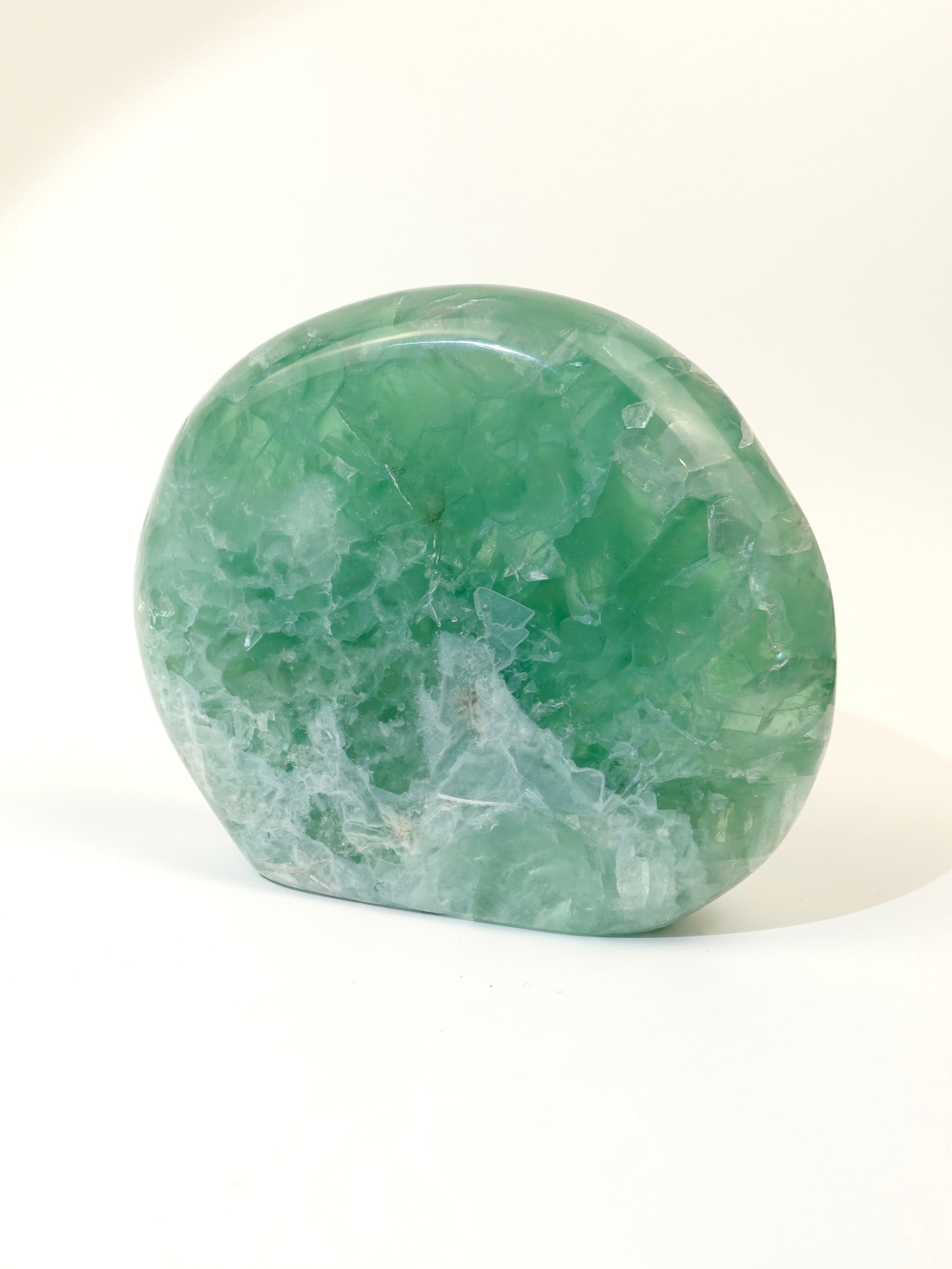 Mexican Fluorite freeform on white background A