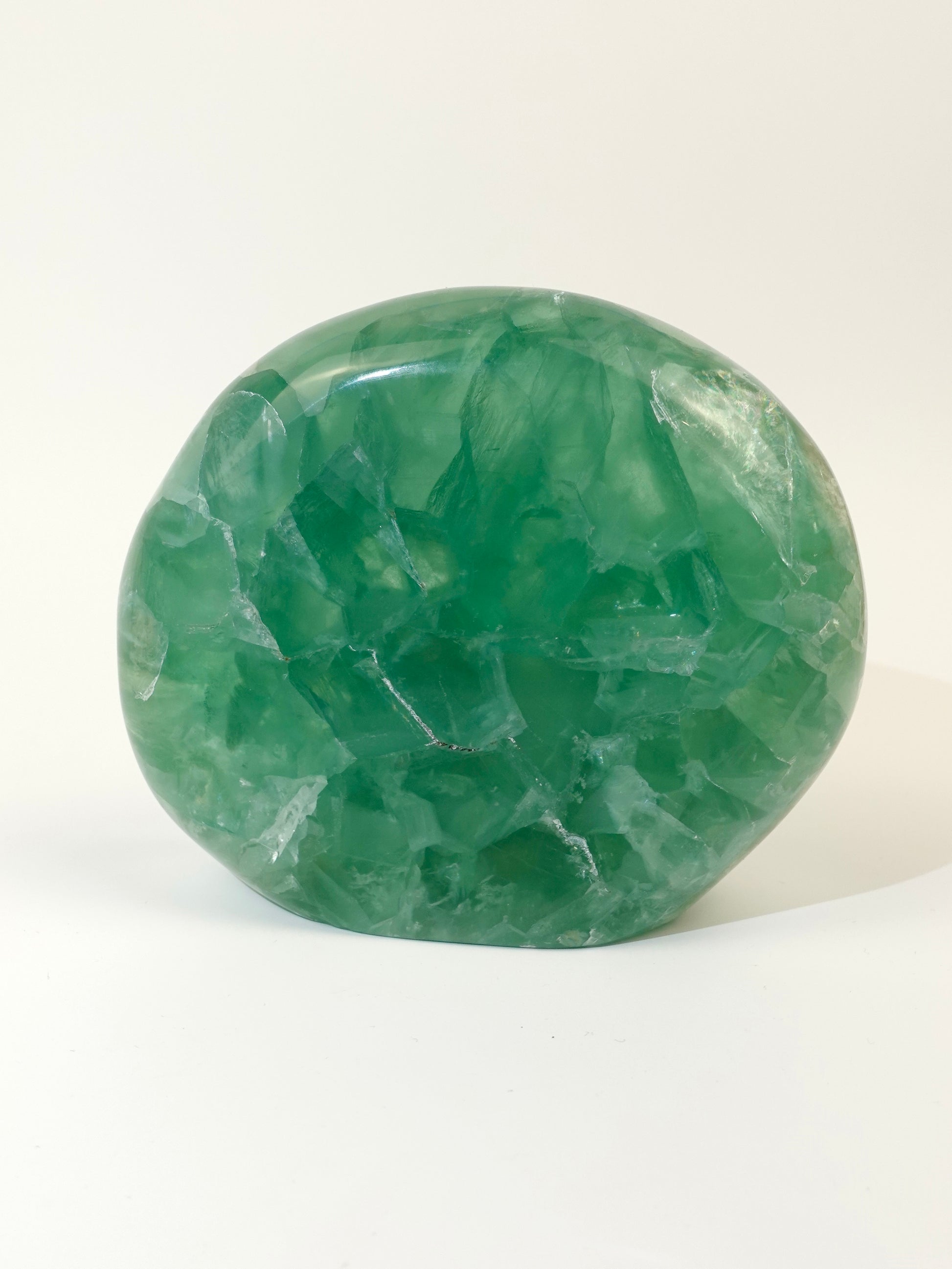 Mexican Fluorite freeform on white background A
