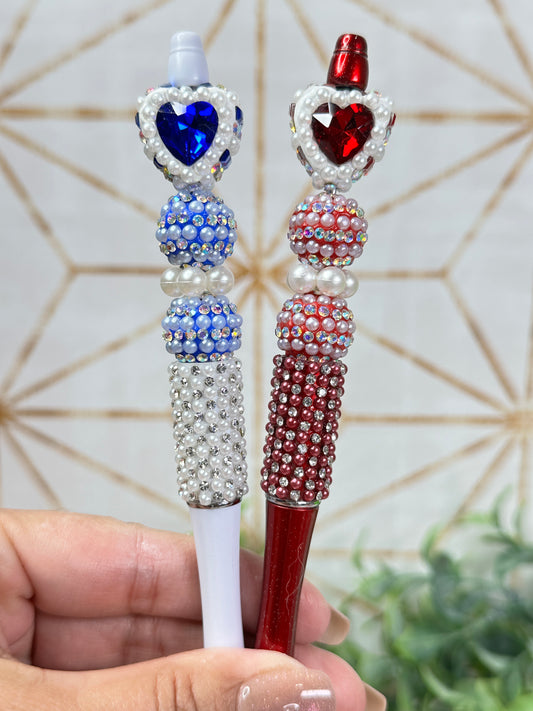 Gem Bling Heart Custom Pen