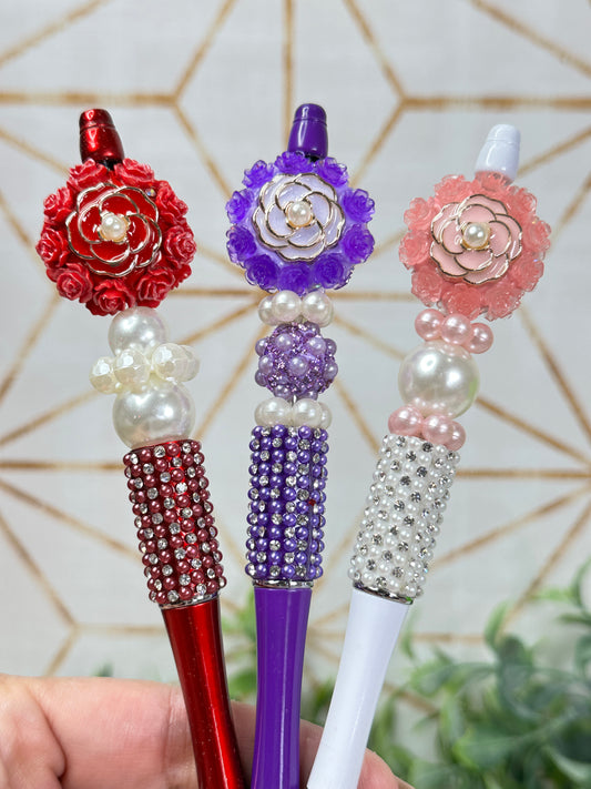 Flowers and Pearls Custom Bling Pen