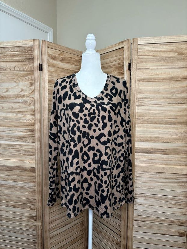 Super Soft Mocha Leopard Top