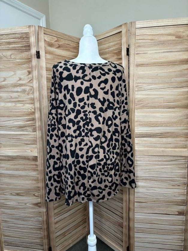 Super Soft Mocha Leopard Top