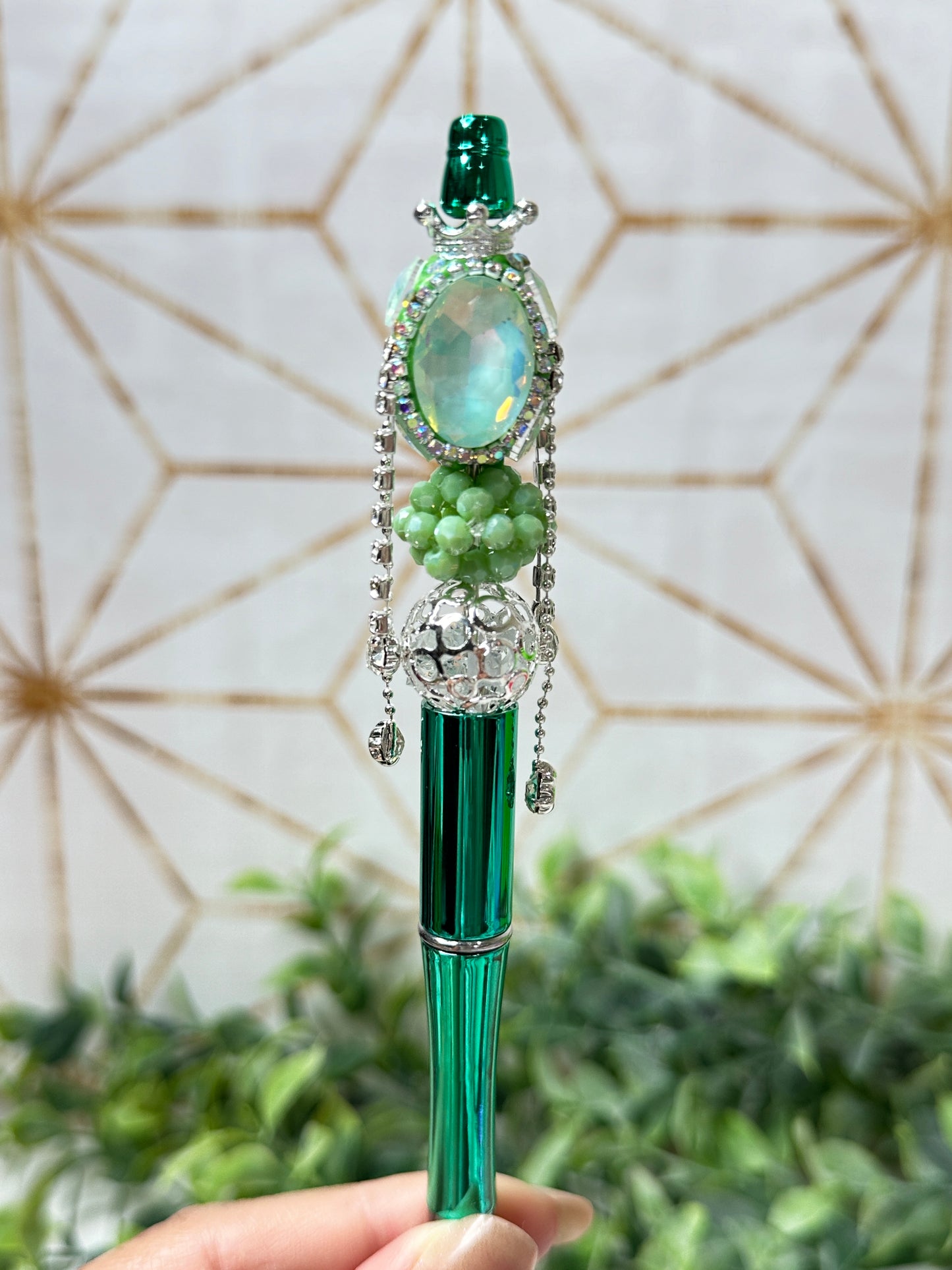 Oval Dangle Gem Bling Pen