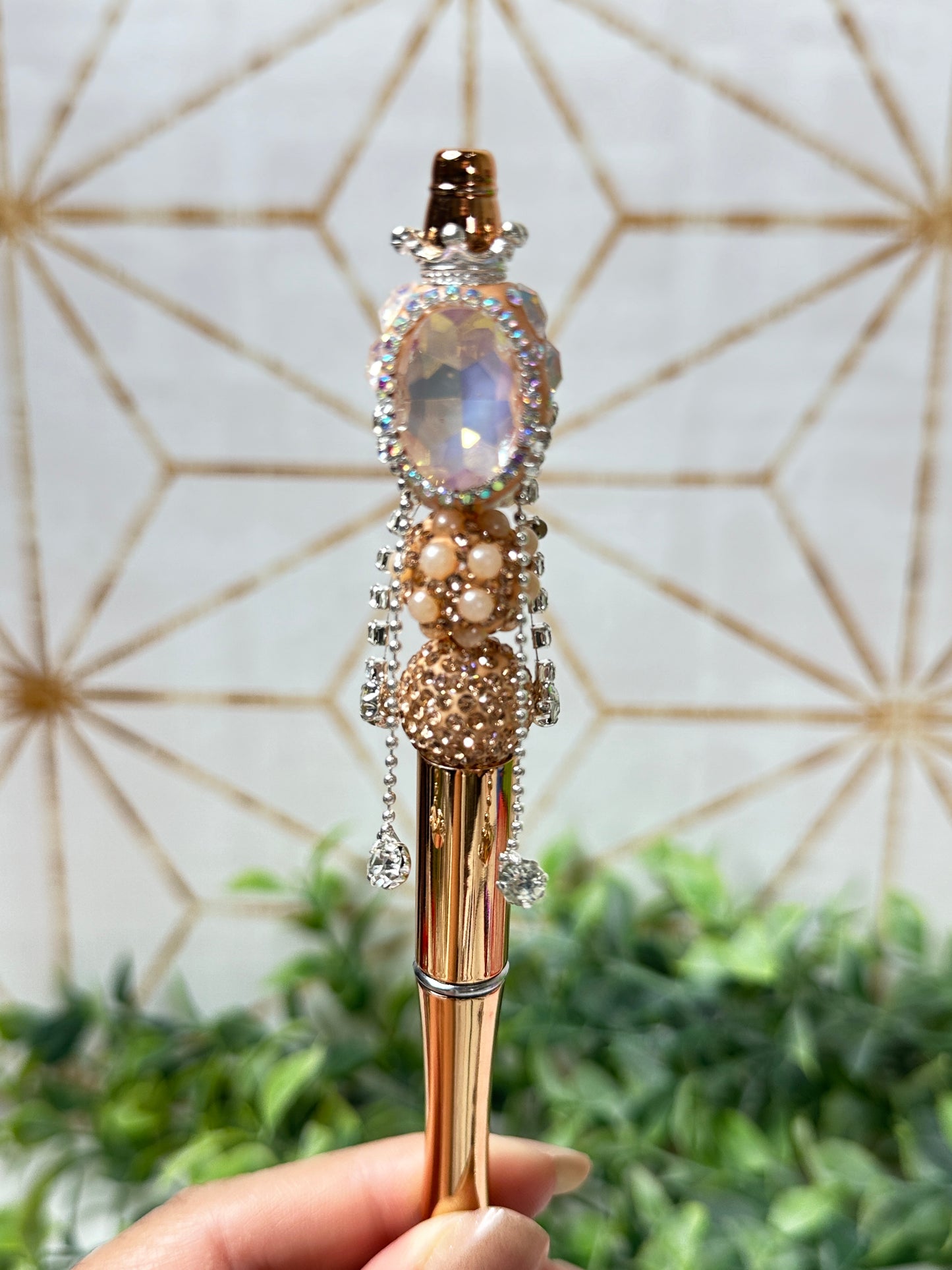 Oval Dangle Gem Bling Pen