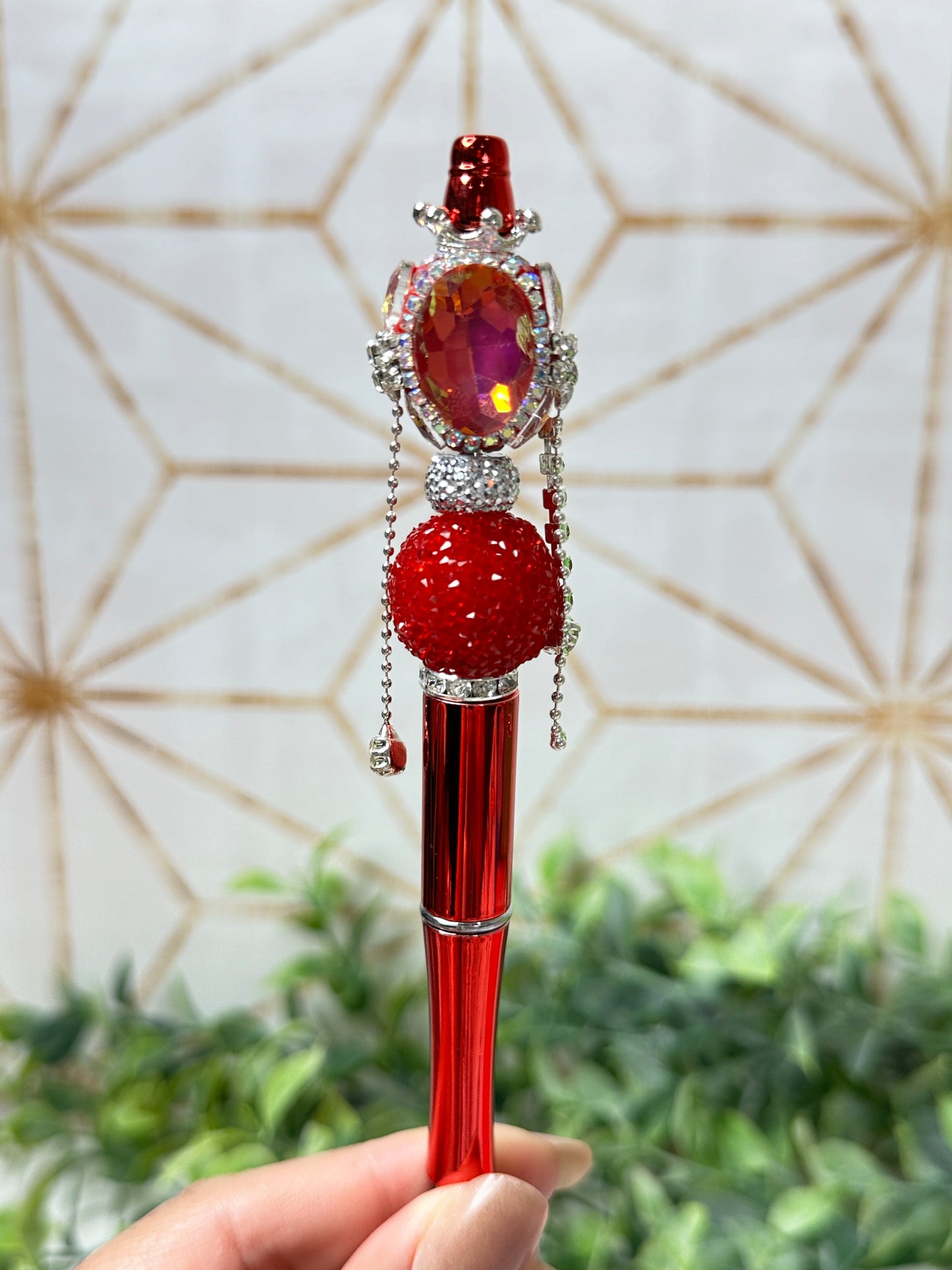 Oval Dangle Gem Bling Pen