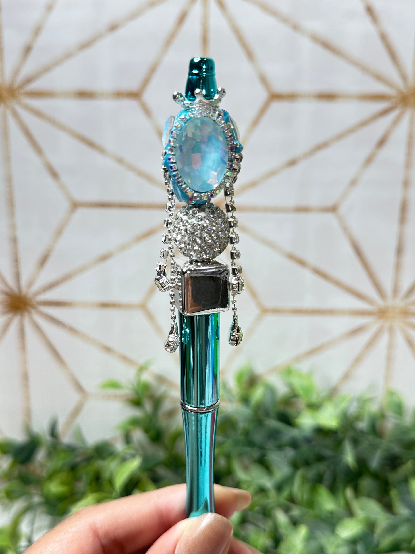 Oval Dangle Gem Bling Pen