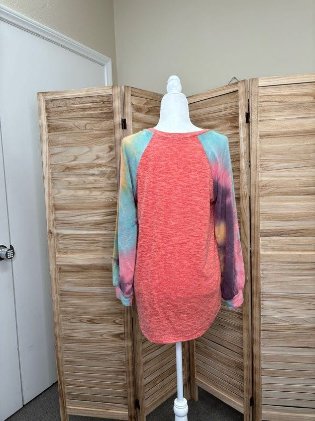 MultiColored Tie Dye Raglan Top