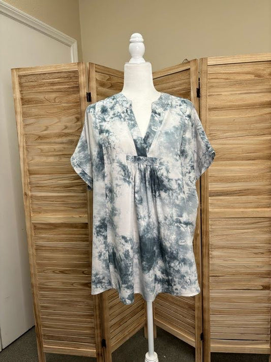 Faded Teal Tie Dye Challie Tunic