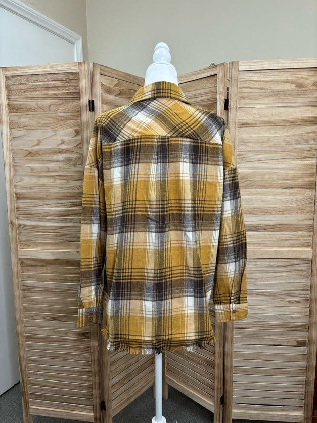 Gold Flannel Button Up