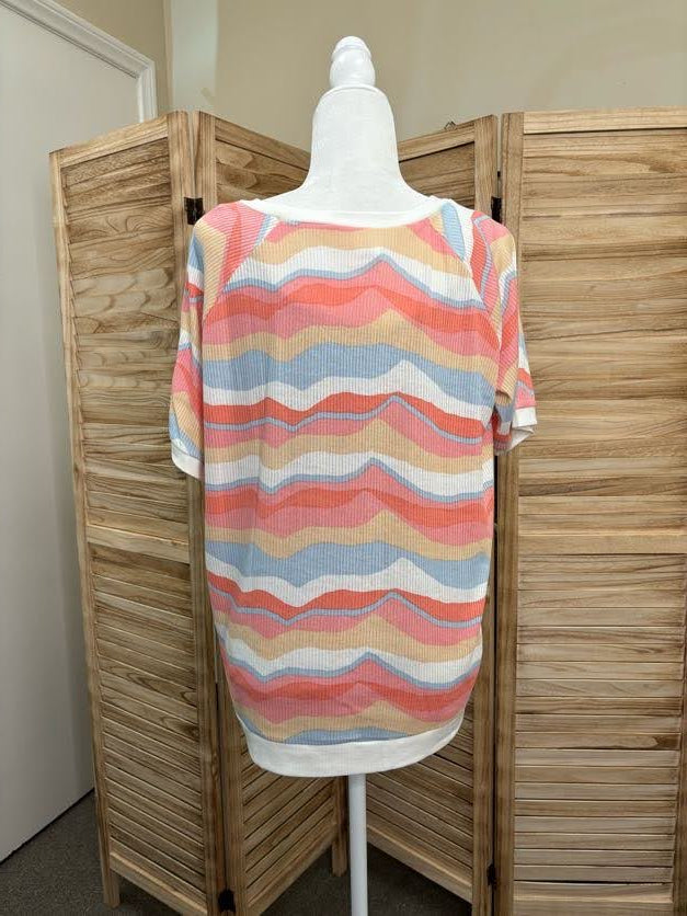 Wavy Stripe Ribbed Top