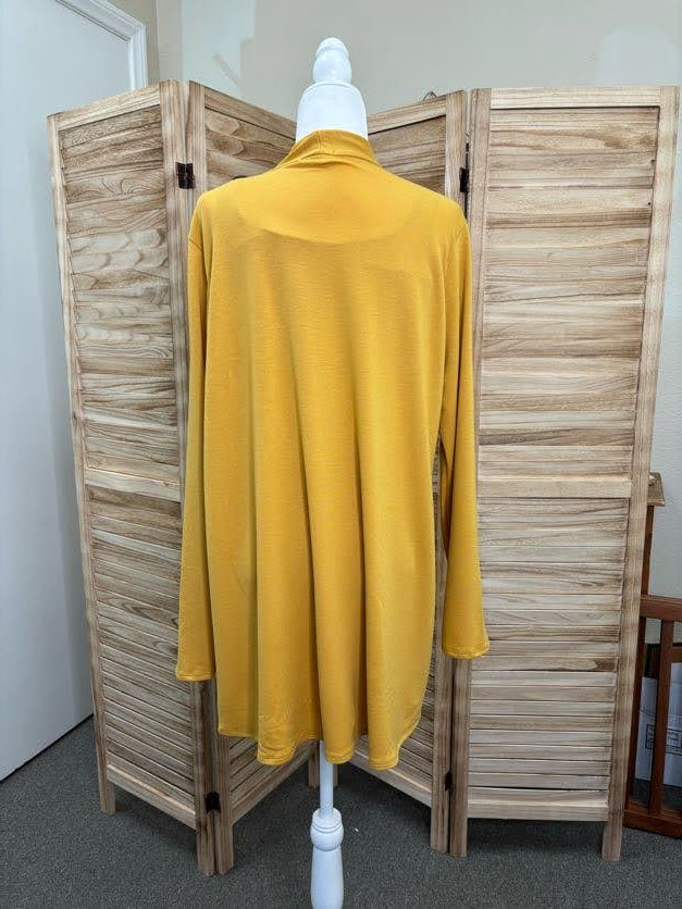 Draped Open Cardigan With Shoulder Button Detail