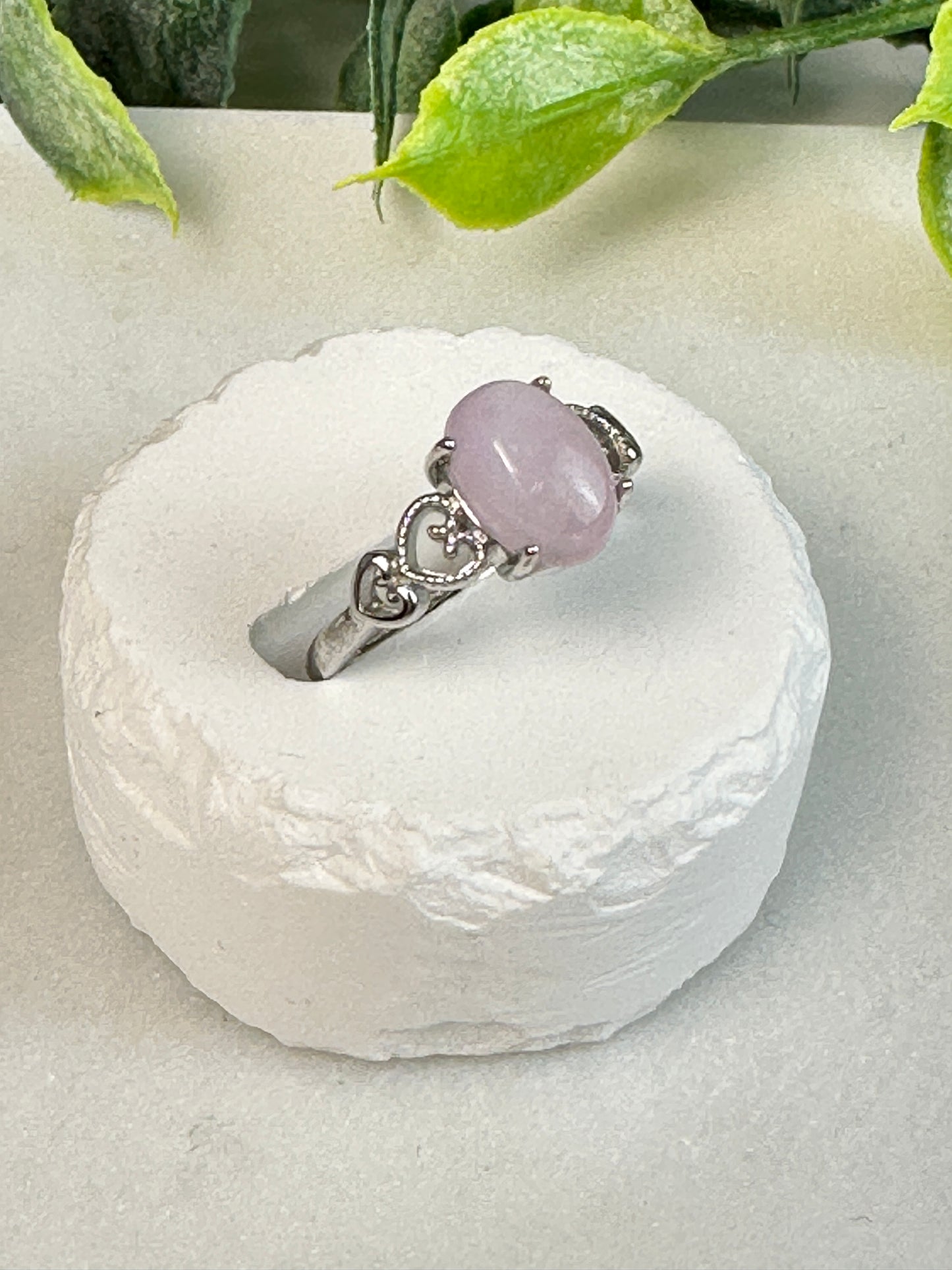 Kunzite Ring with Hearts