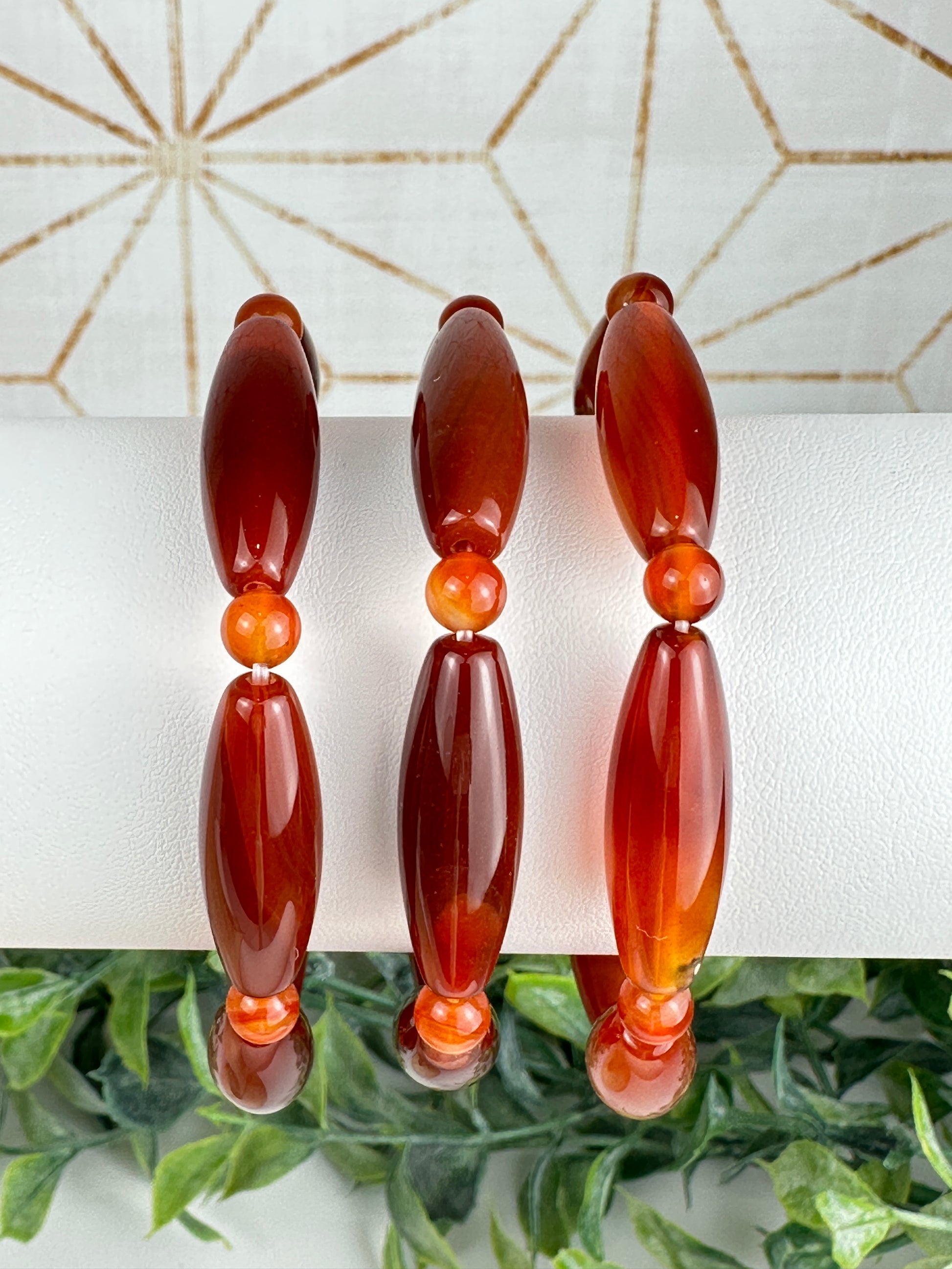 Carnelian Long Bead Bracelet